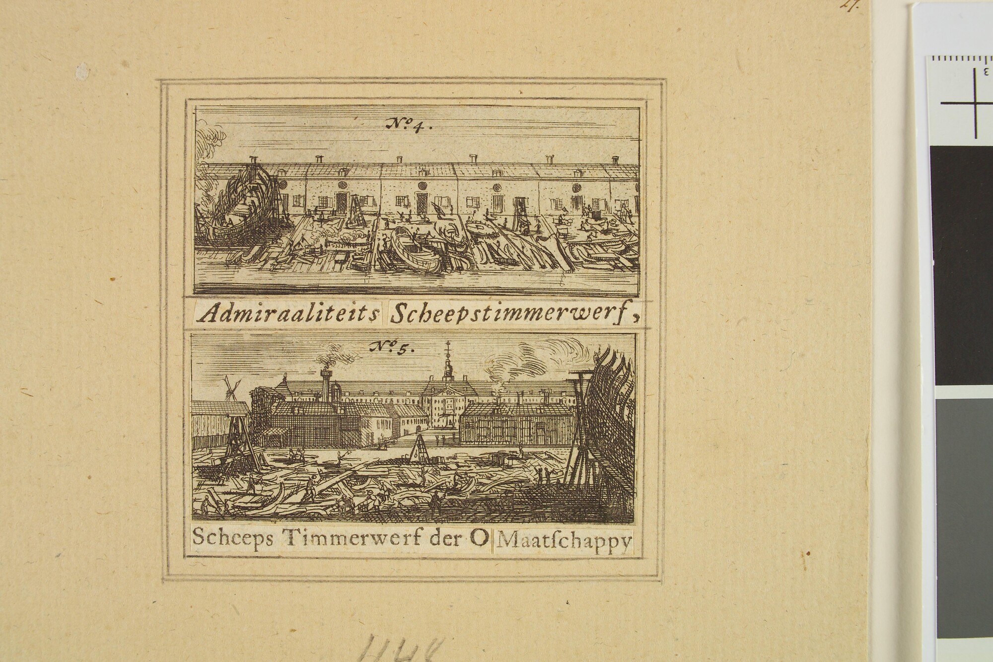 S.1892(02)15; De werven van de Admiraliteit en de VOC te Amsterdam; prent