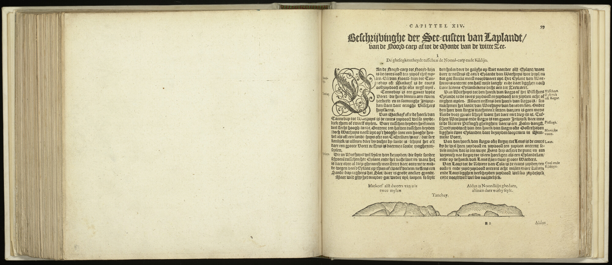 S.1496 [kaart 124]; Beschrijving en kustaanzicht van de Noordkaap; kaart