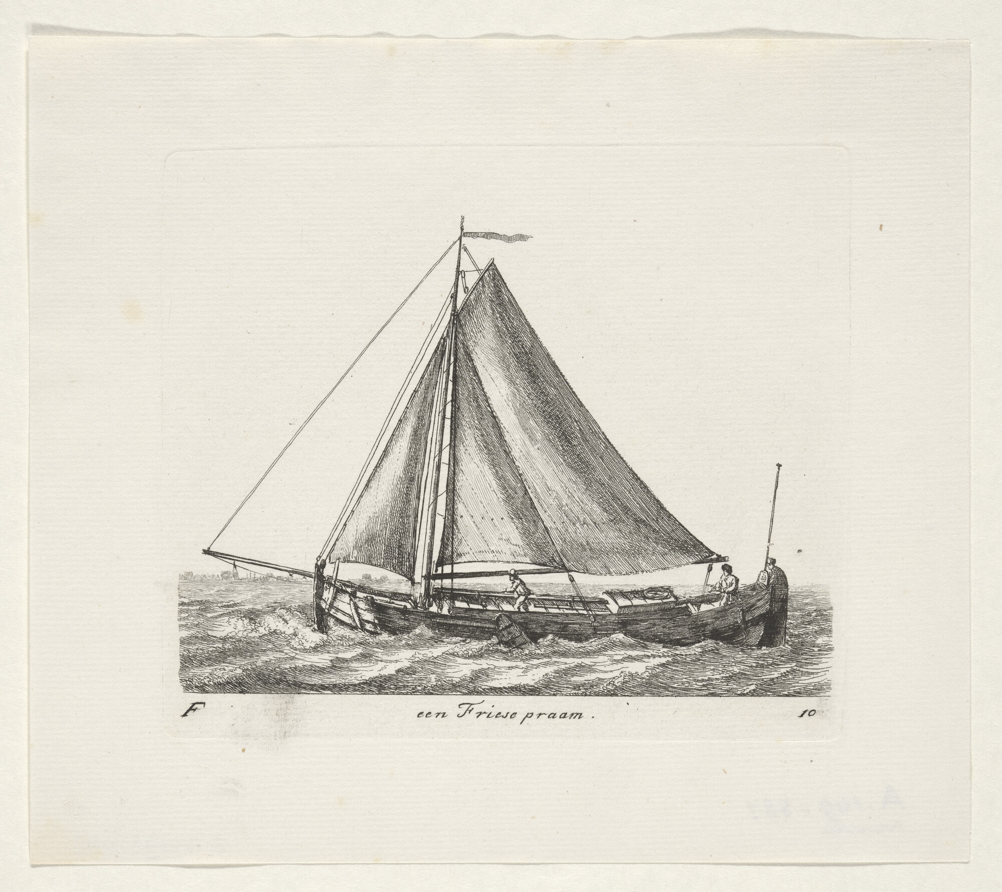 A.0149(0144); Prent van een Friese praam; prent