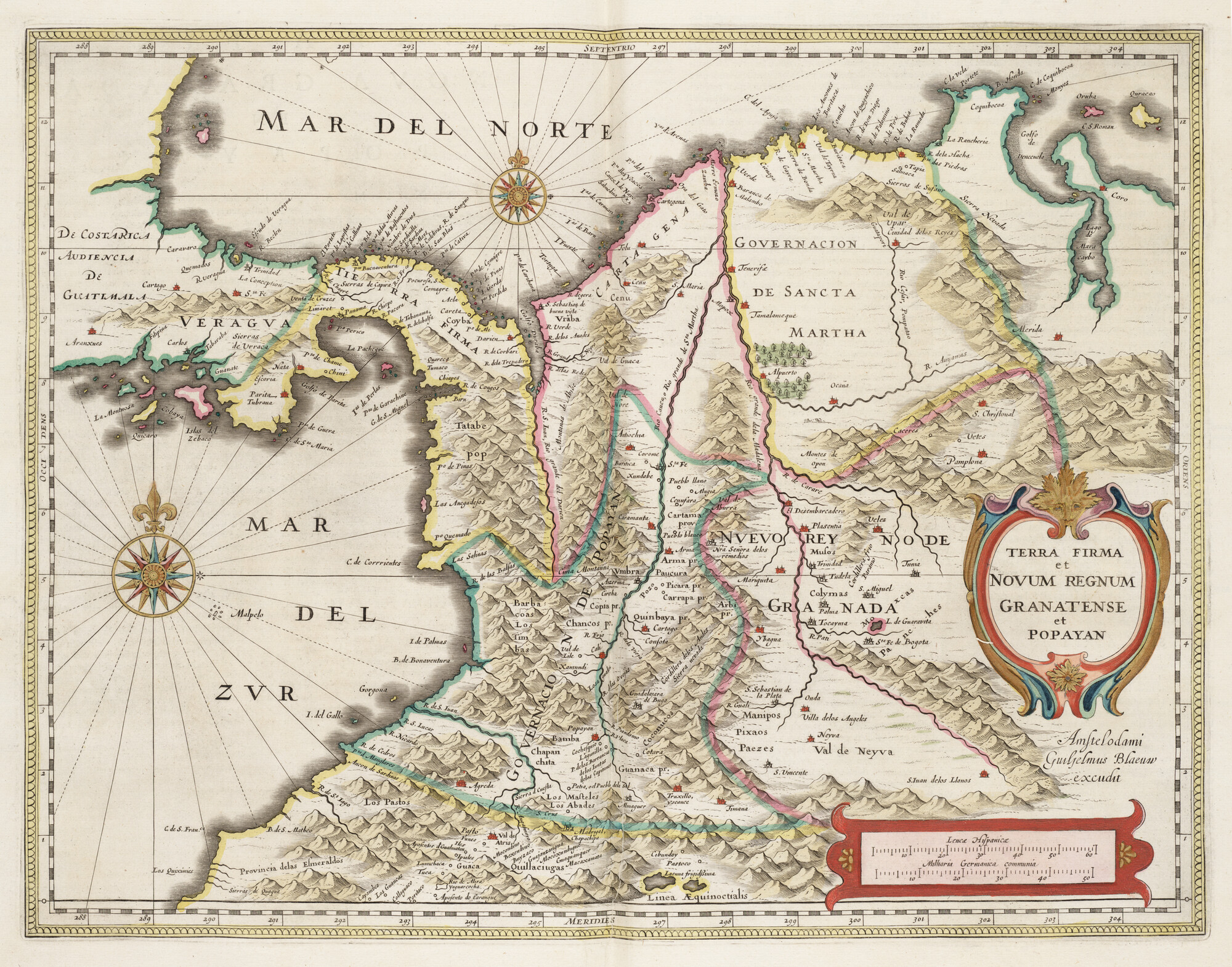 S.1034(08) [kaart 055]; Kaart van het noordwesten van Zuid-Amerika; landkaart