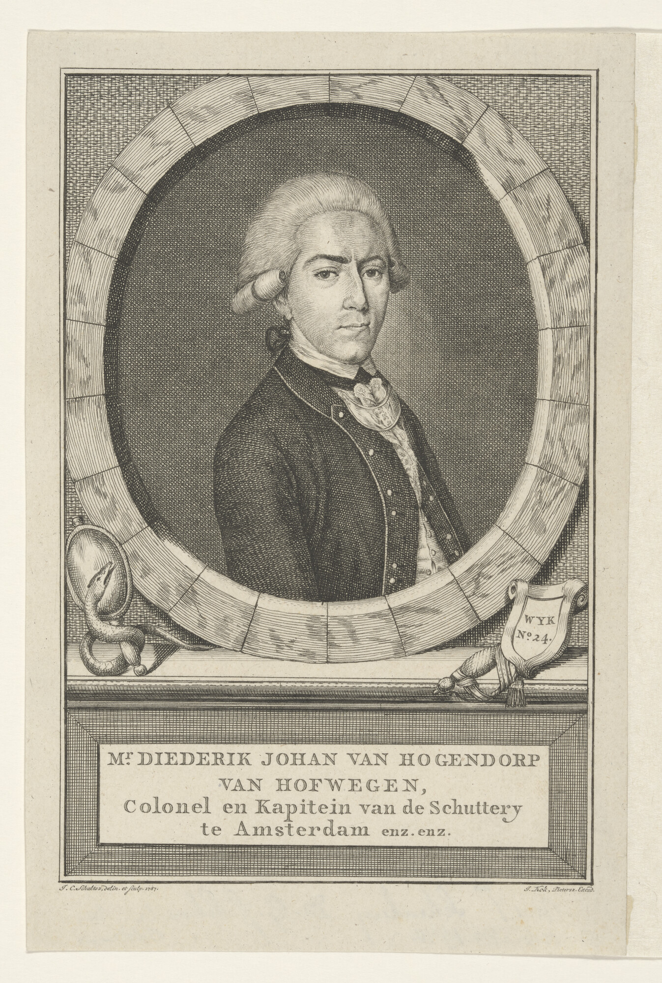 NII [volgnr. 00539]; Portret van Mr. Diederik Johan van Hogendorp van Hofwegen; prent