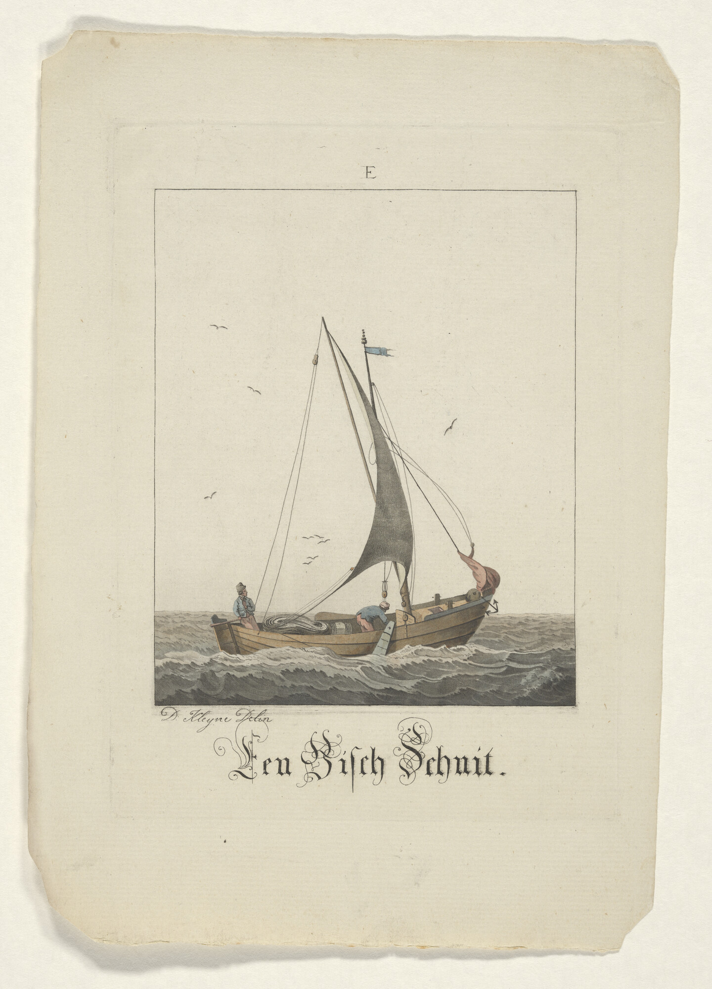 A.0149(0204); Prent van een visschuit; prent