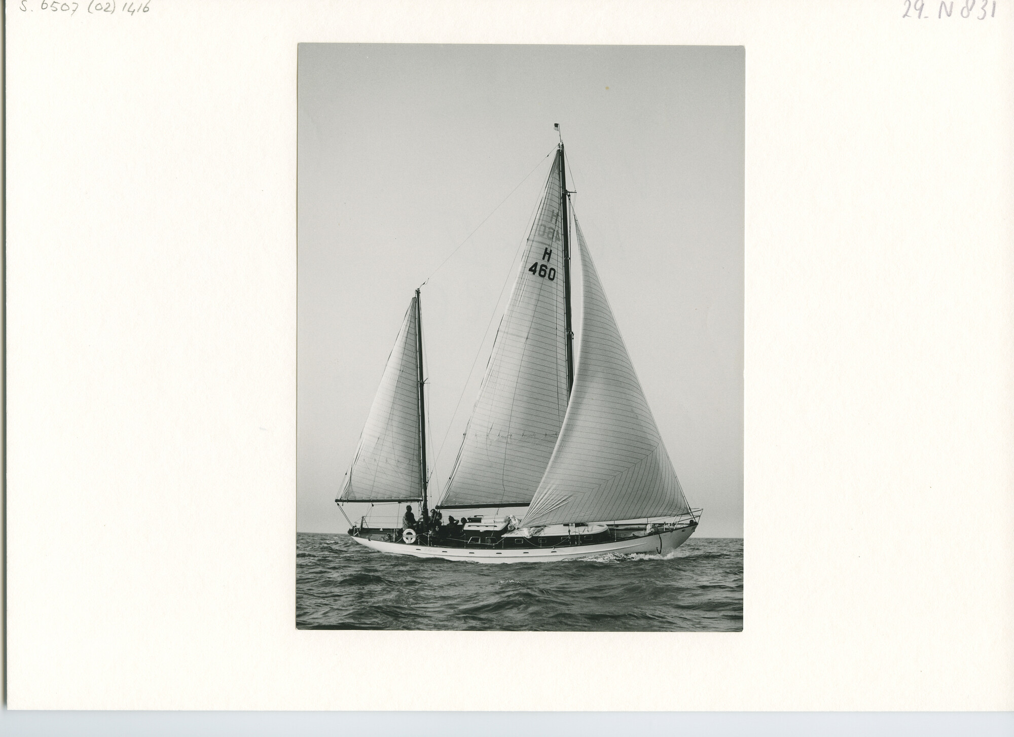S.6507(02)1416.05; Zwart-wit foto van de 100-Mijl-race 1960 op het IJsselmeer; foto