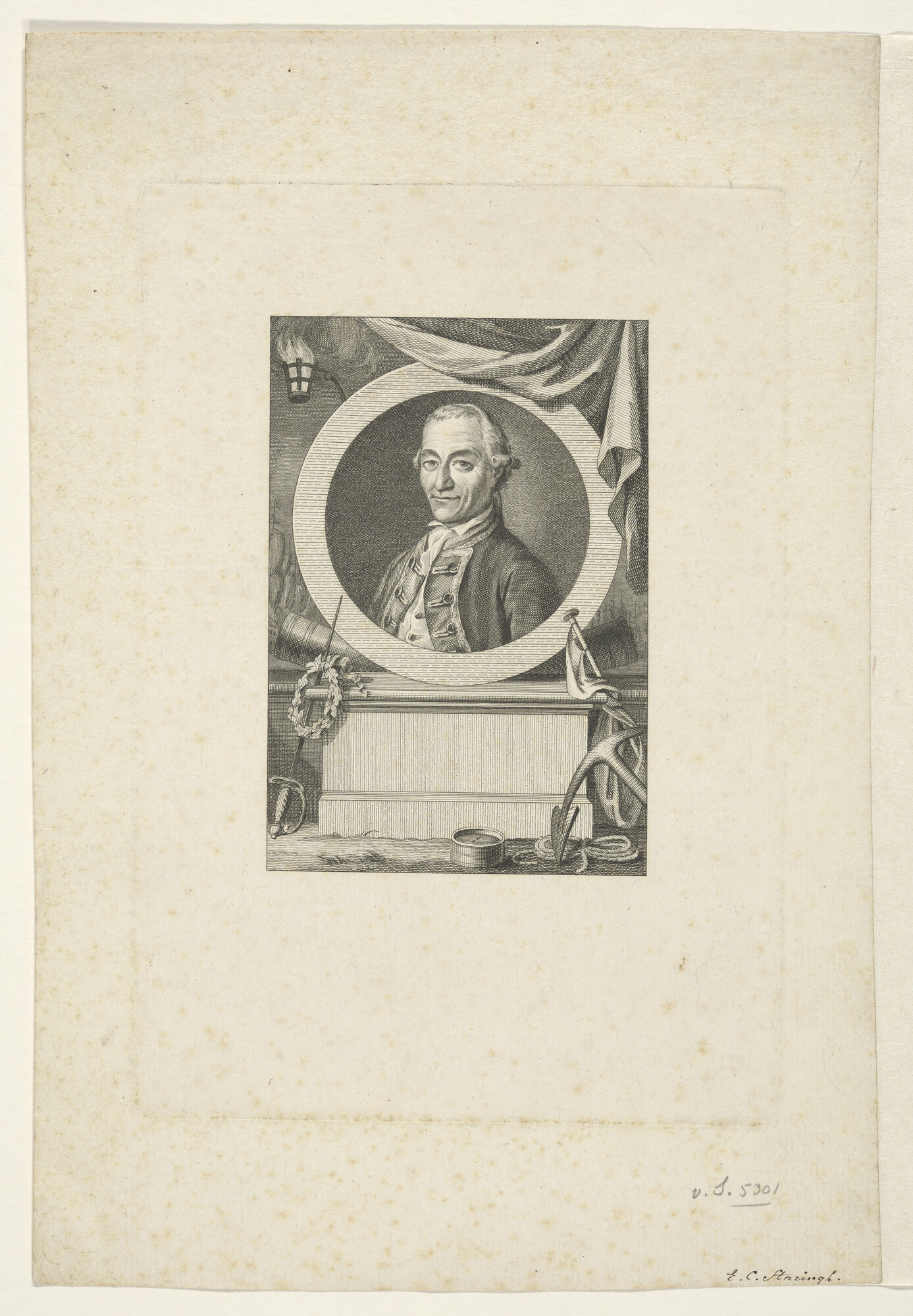 A.0145(179) [nr 0067]; Portret van E.C. Staringh kapitein-ter-zee, 1739 - 1813; prent