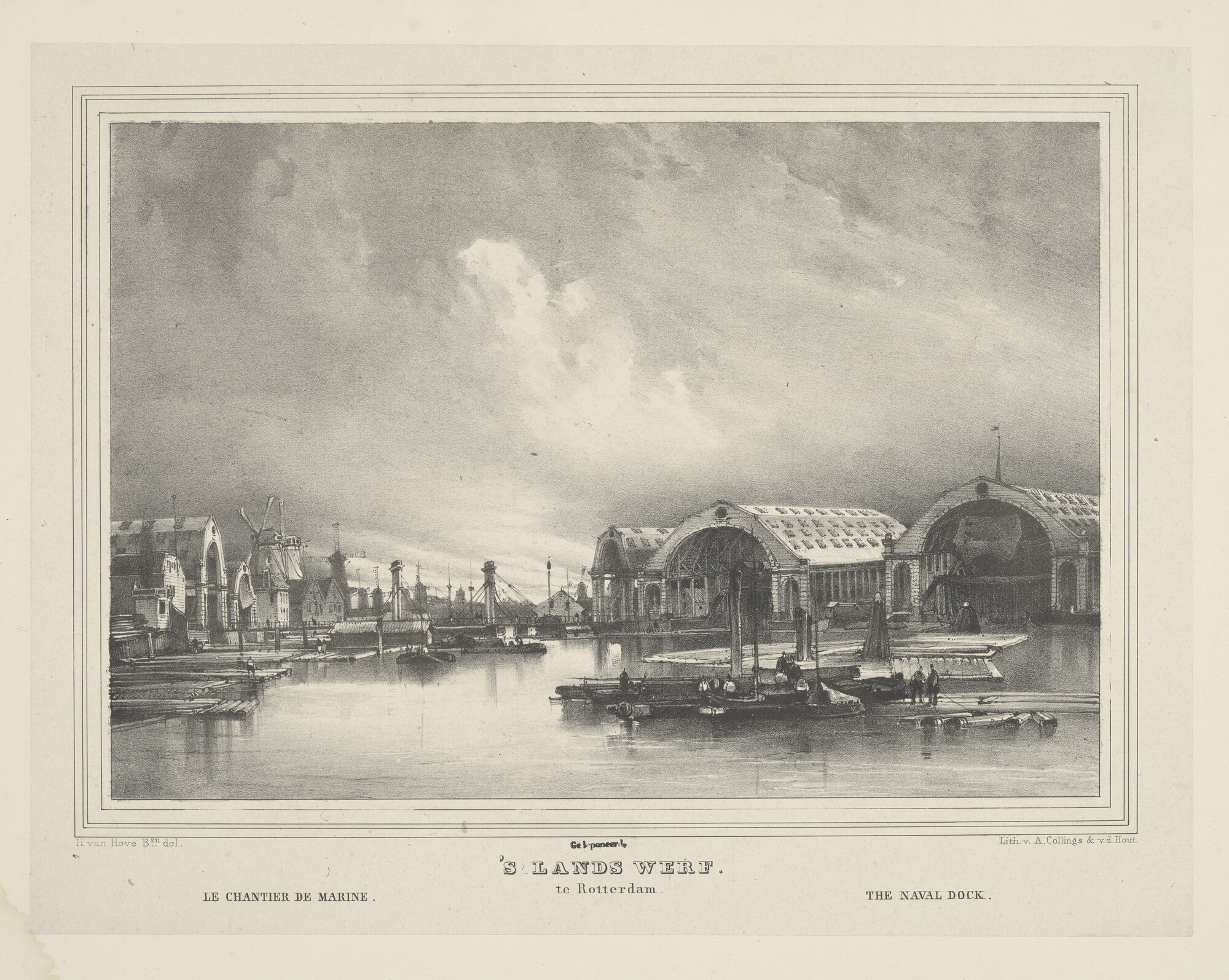 A.3184(05); De marinewerf te Rotterdam; prent
