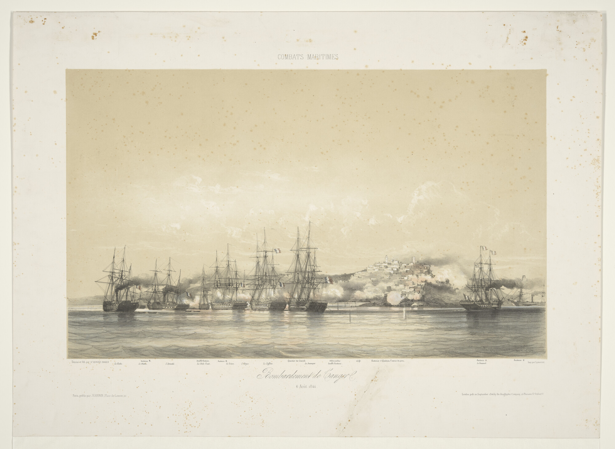 A.2275(14); Het bombardement van Tanger in 1844; prent