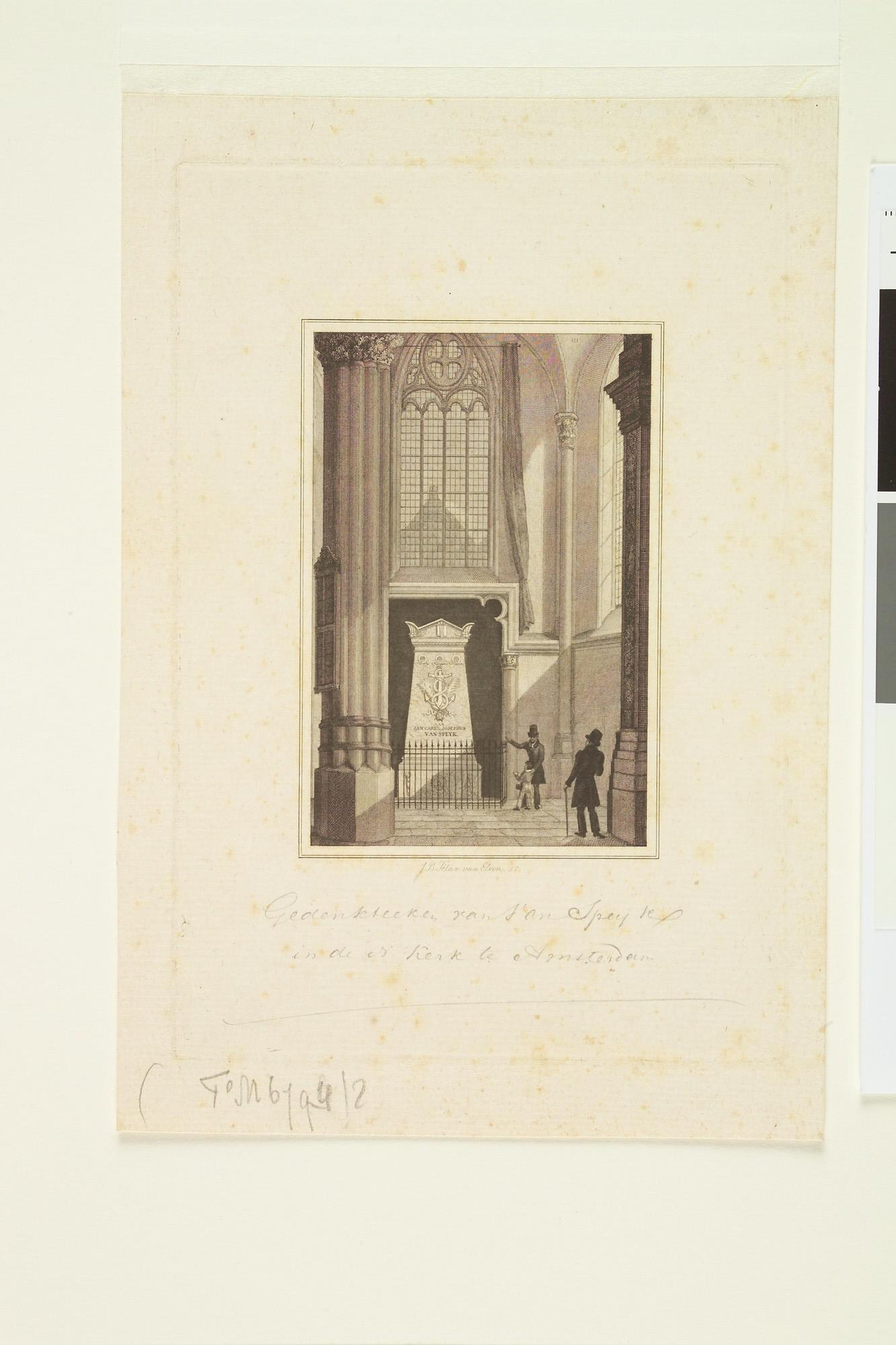 A.0482(03)34; Het praalgraf van Van Speyk in de Nieuwe Kerk te Amsterdam; prent