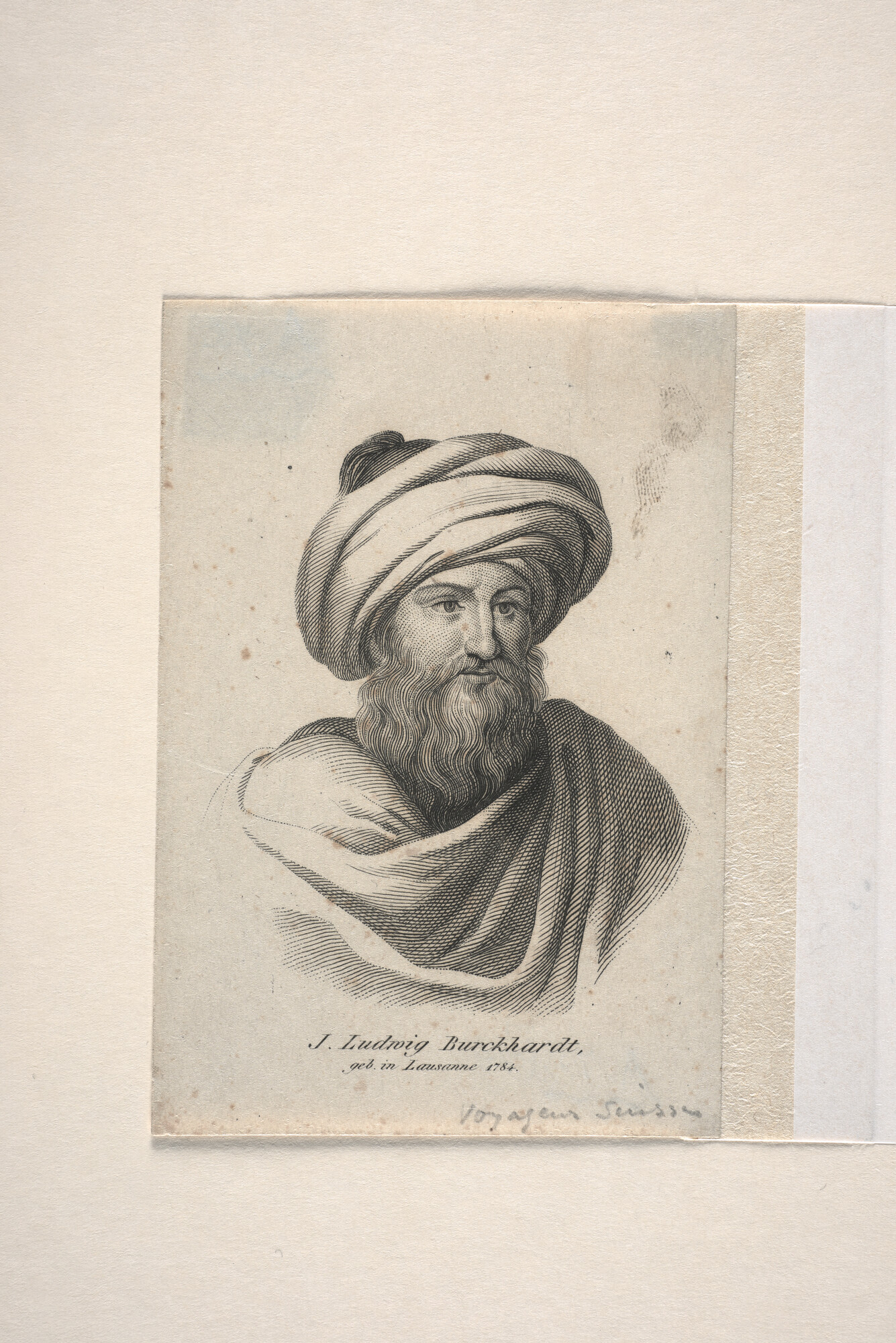 A.0075(074); Portret van J. Ludwig Burckhardt; prent