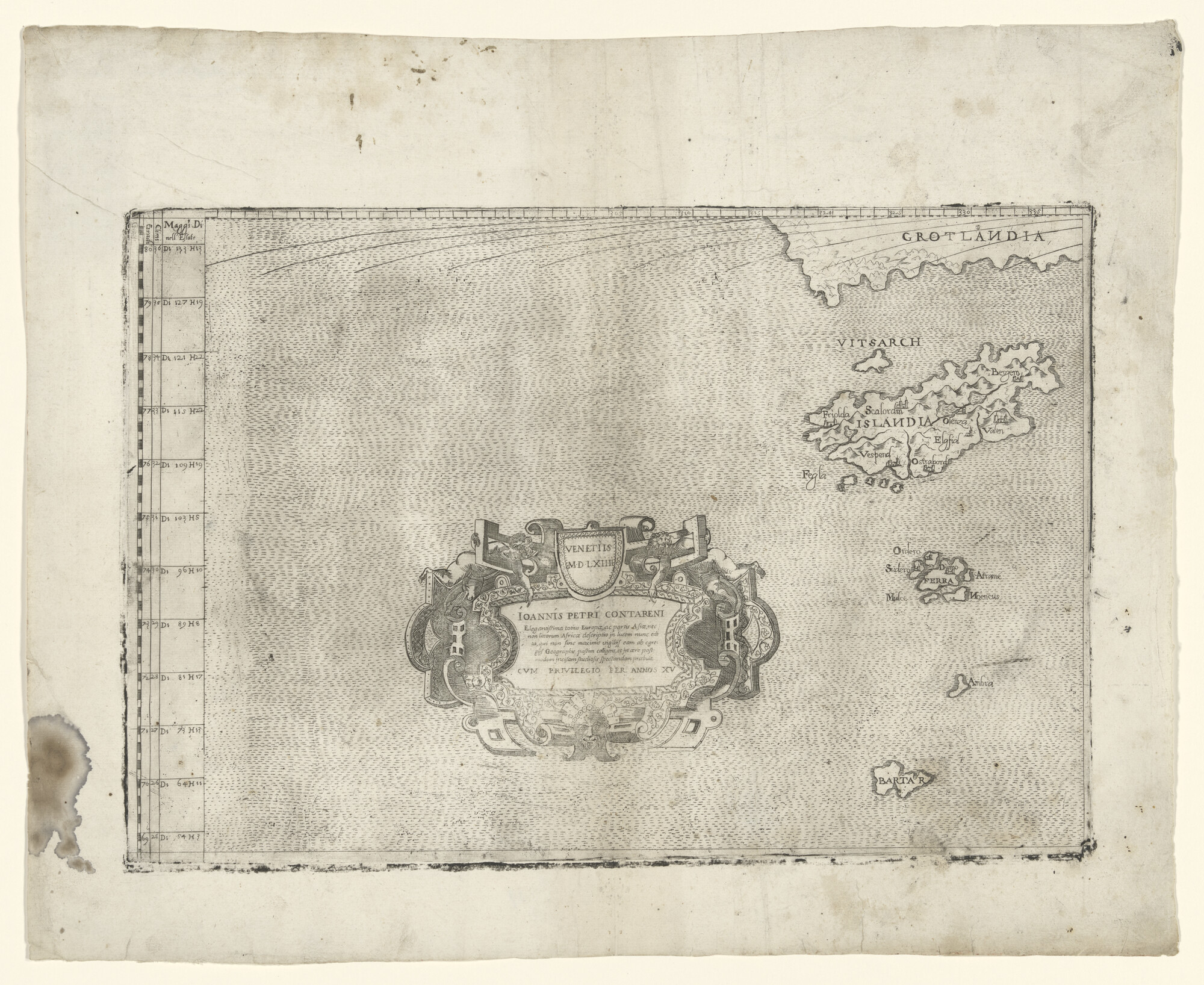 A.0145(211)009a; Kaart van een deel van Groenland, IJsland en de Faeröer eilandengroep; landkaart