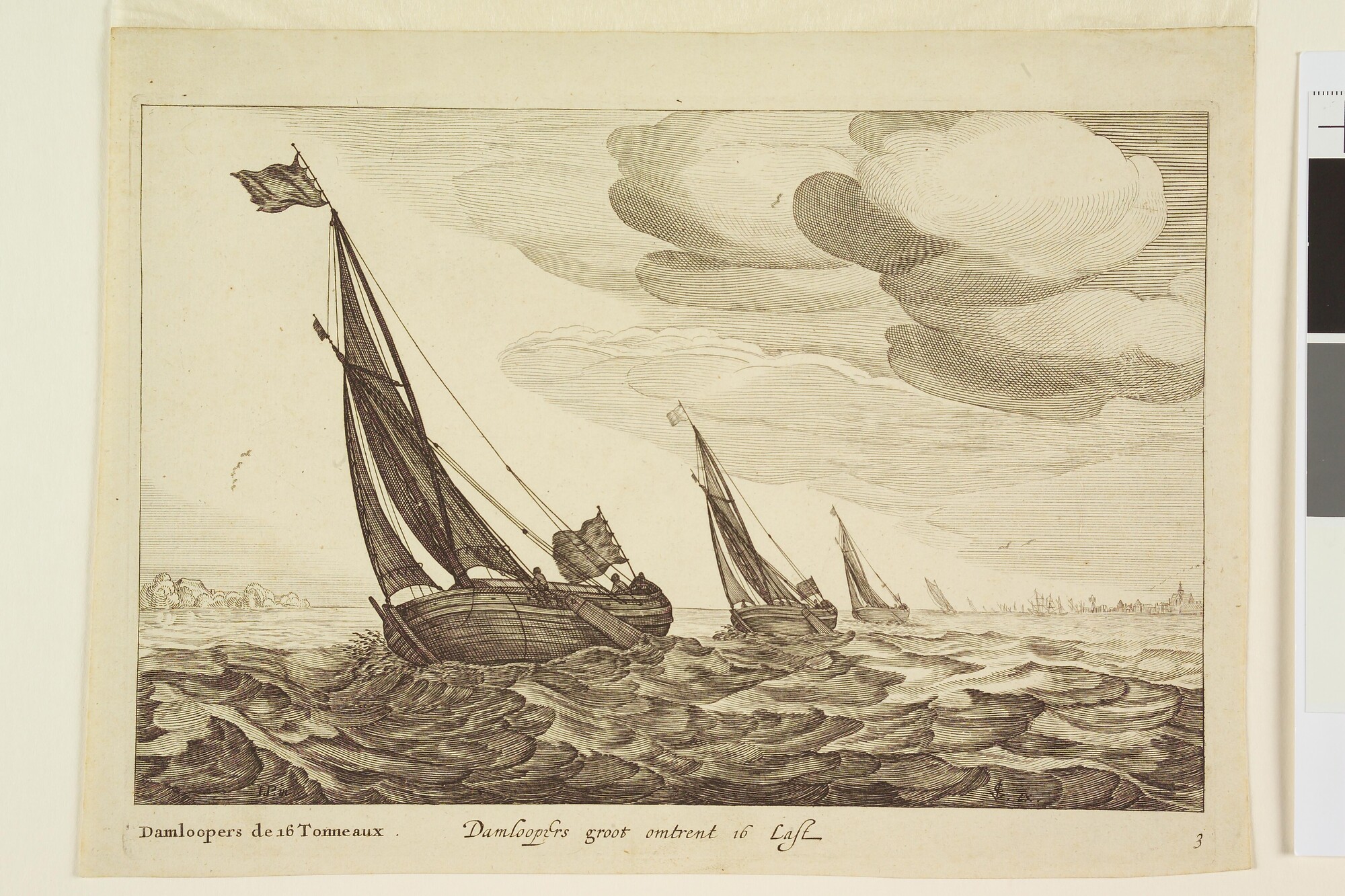 A.0149(0331); Damlopers uit de serie van 'Icones Variarum Navium Hollandicarum'; prent