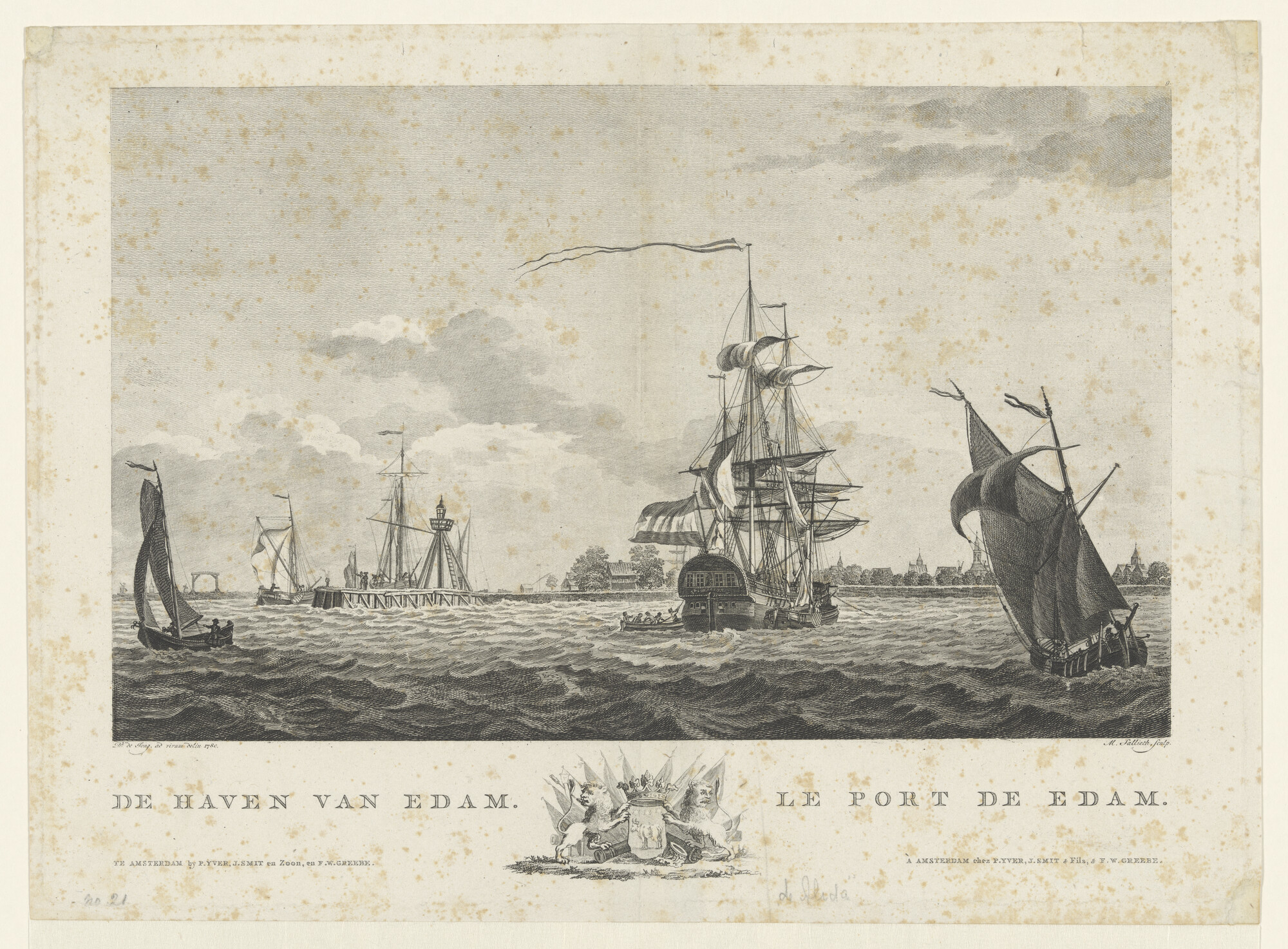 A.0149(0730); De haven van Edam; prent