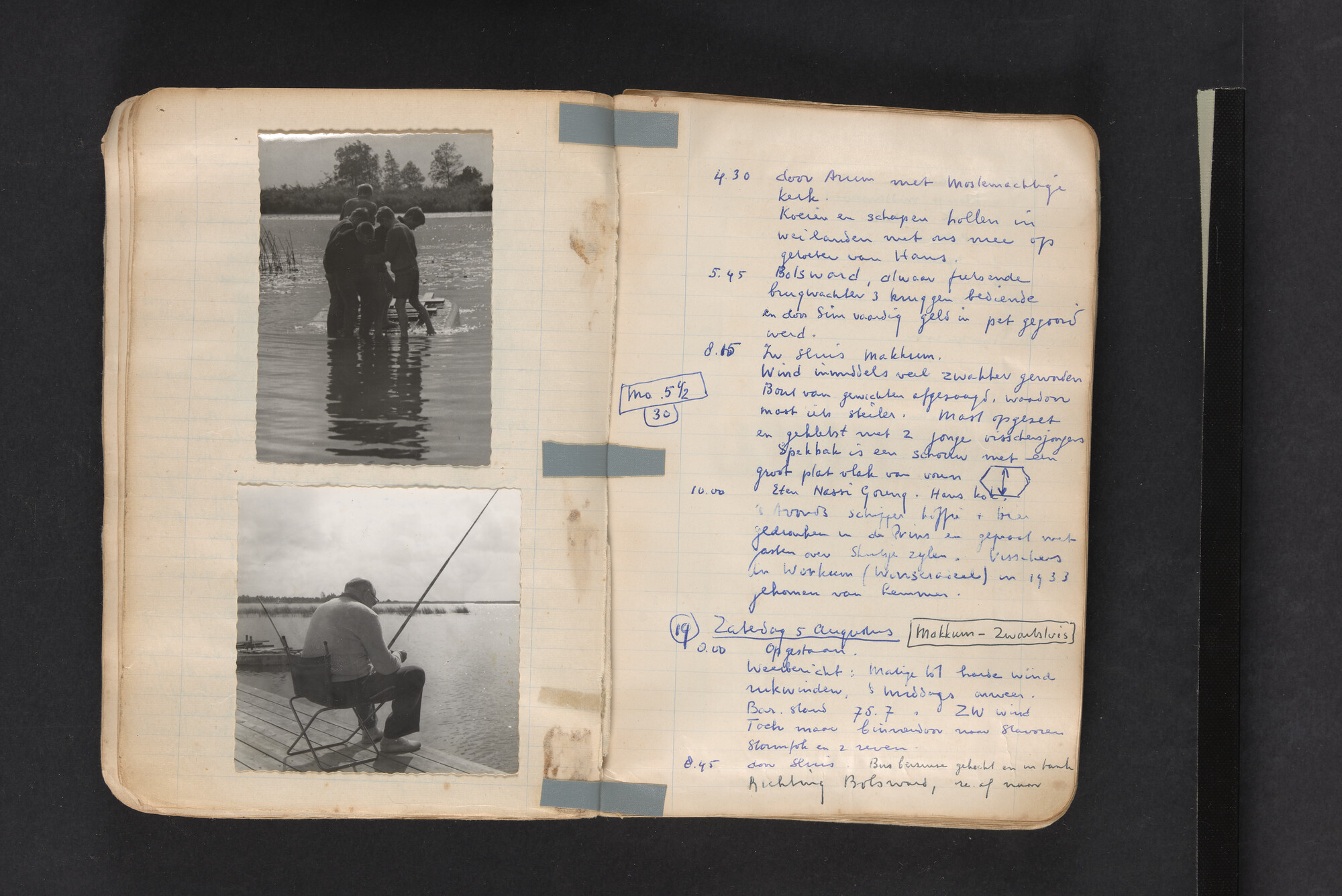 2017.0794; Logboek c.q. fotoalbum van reizen met zeeschouw Grutto in Nederland, 1961-1962; logboek