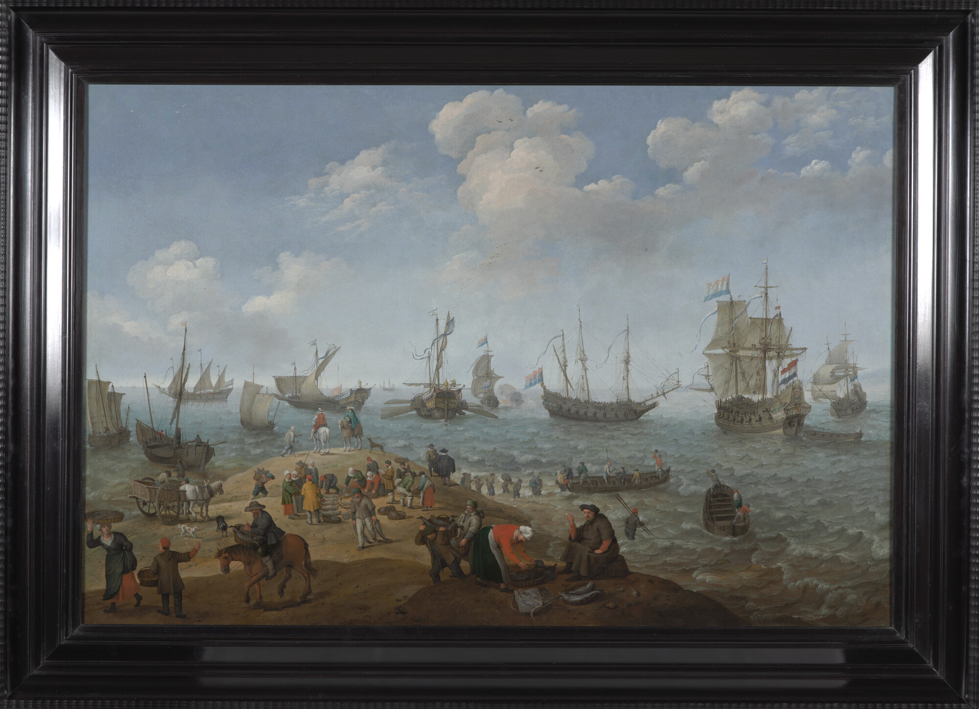 S.4165; Schepen op een Hollandse rede; schilderij