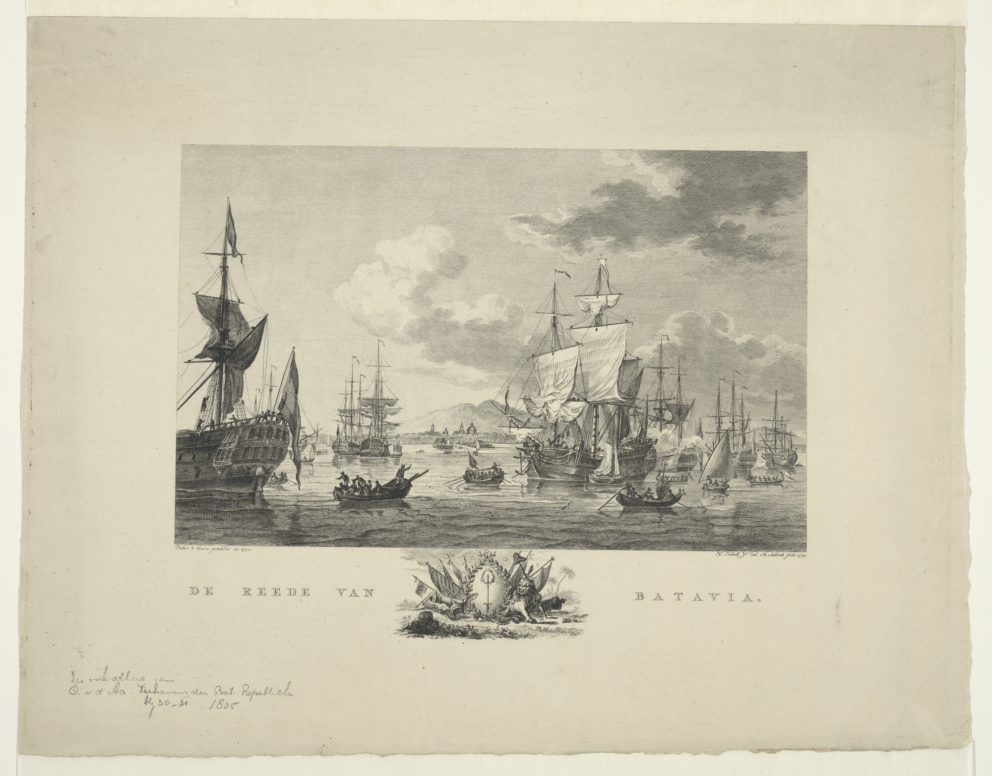 S.2276 [nr 0002]; De rede van Batavia; prent