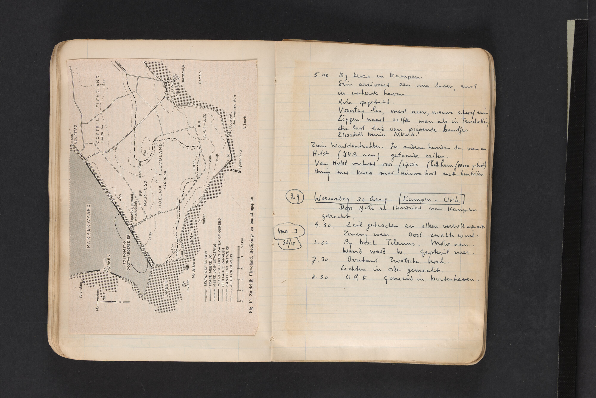 2017.0794; Logboek c.q. fotoalbum van reizen met zeeschouw Grutto in Nederland, 1961-1962; logboek