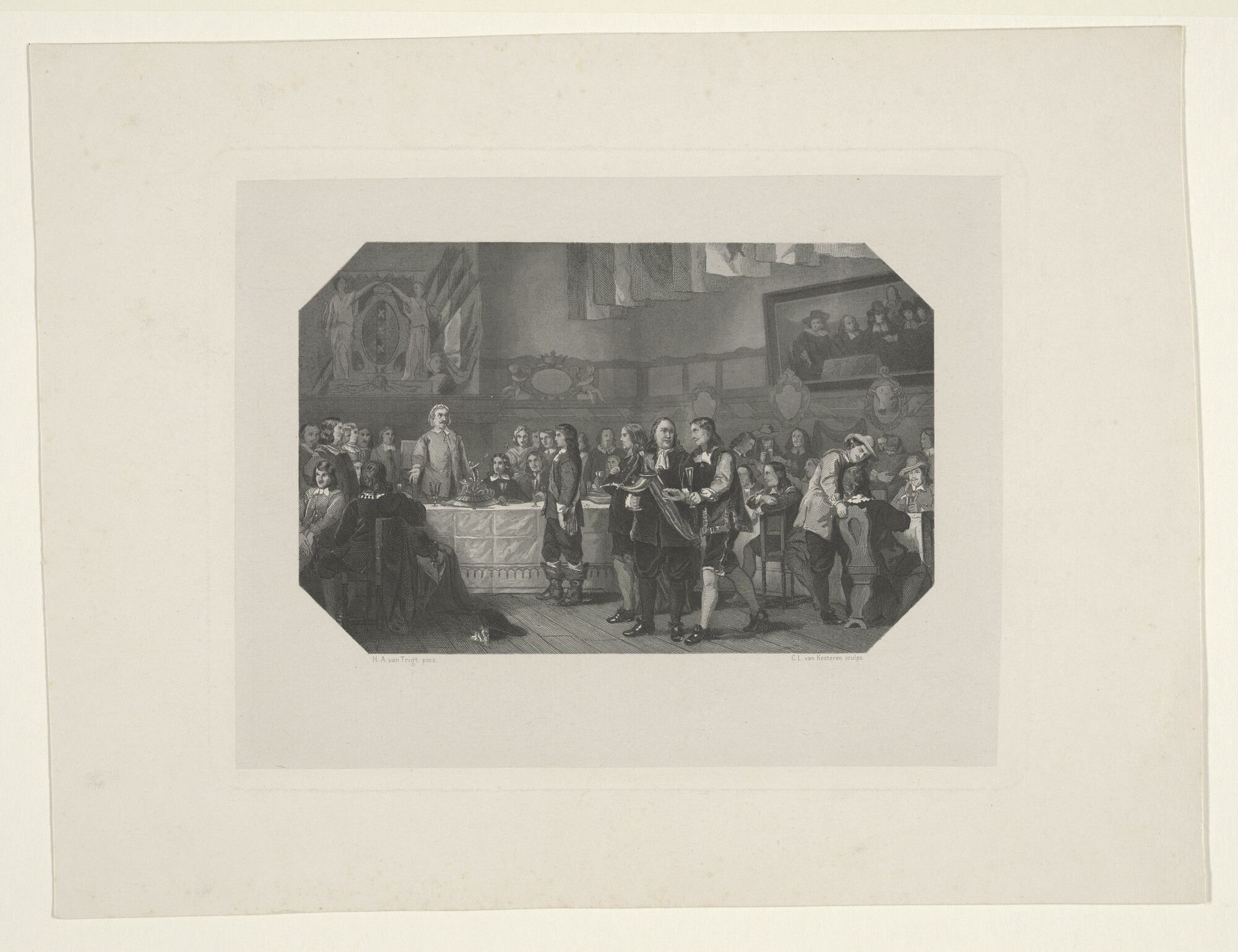 S.5232(08); Sint Lucasfeest te Amsterdam, 1653; prent