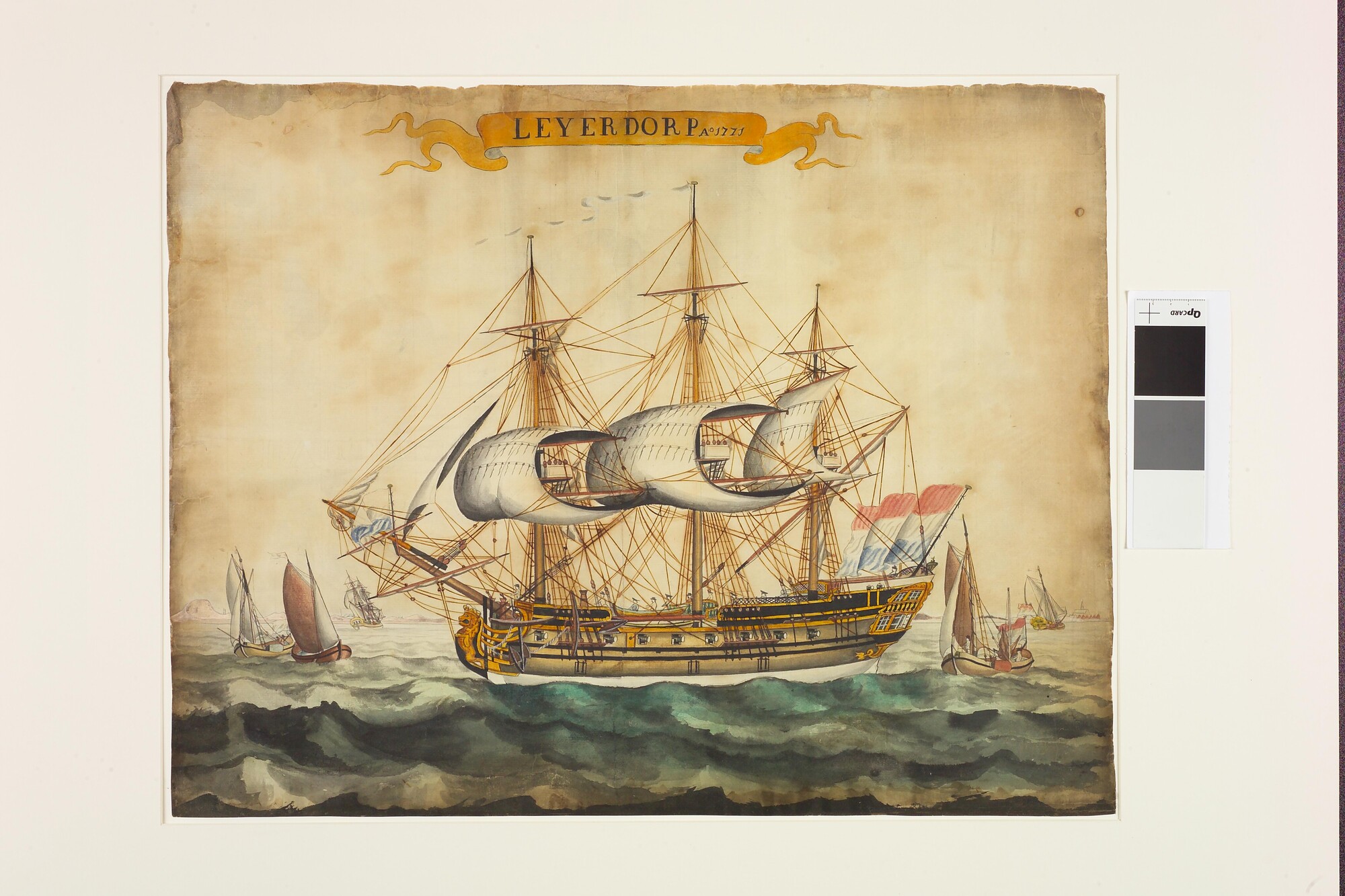 A.3495(02); Het retourschip 'Leyderdorp'; tekening