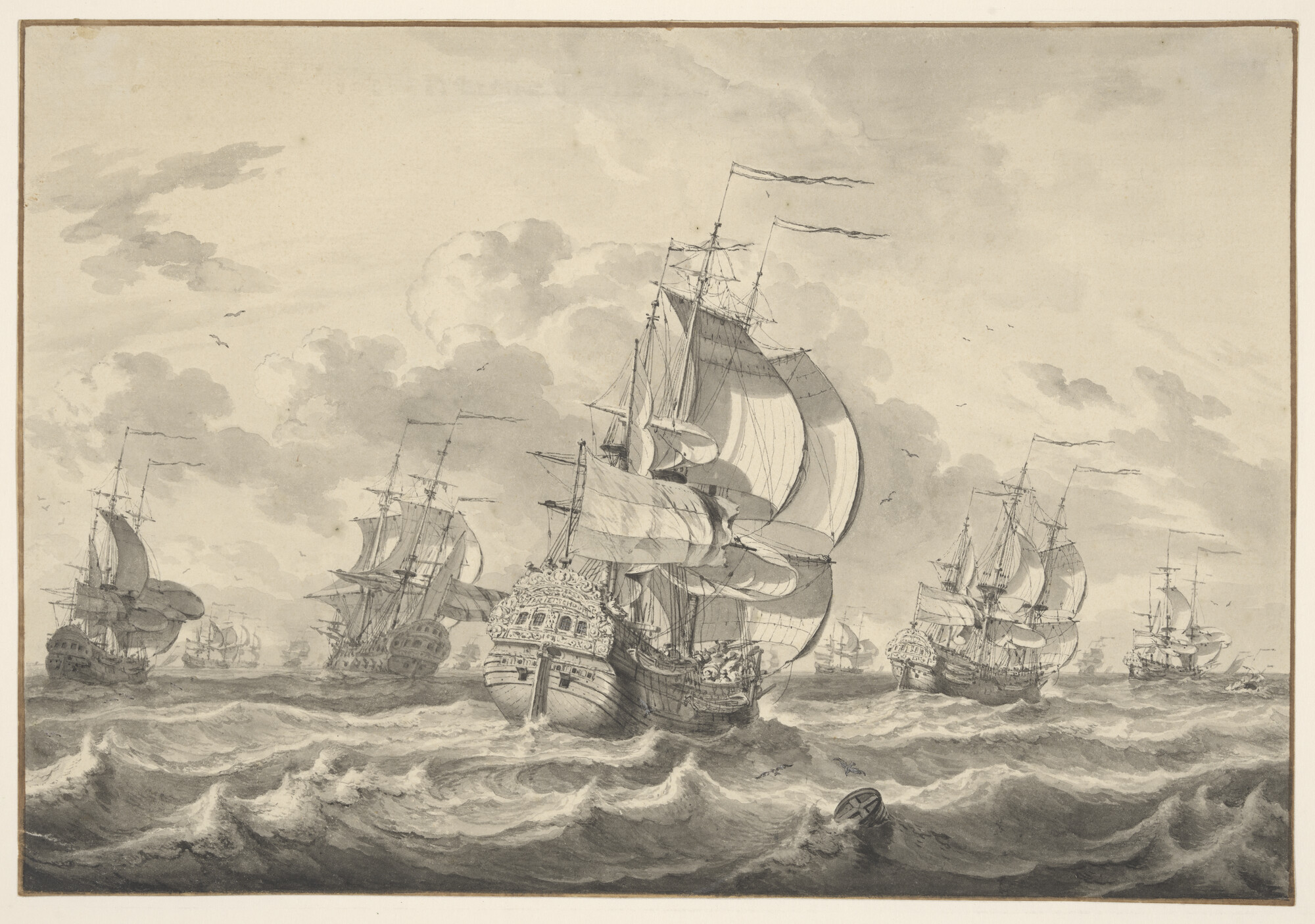 A.1698(01); Bootschepen onder zeil; tekening