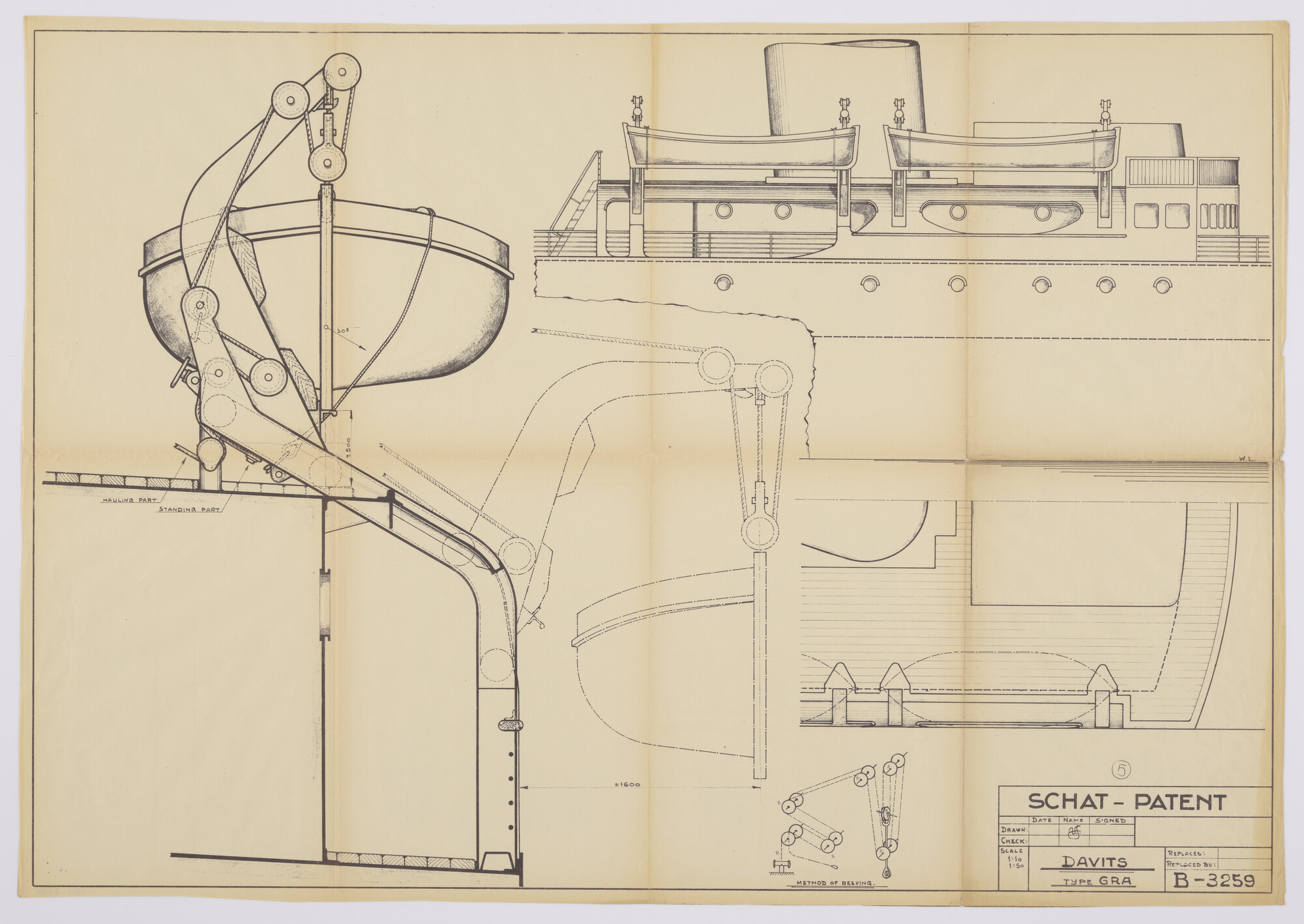 2015.5207; Gravity (zwaartekracht) Davits Schat-Patent; technische tekening