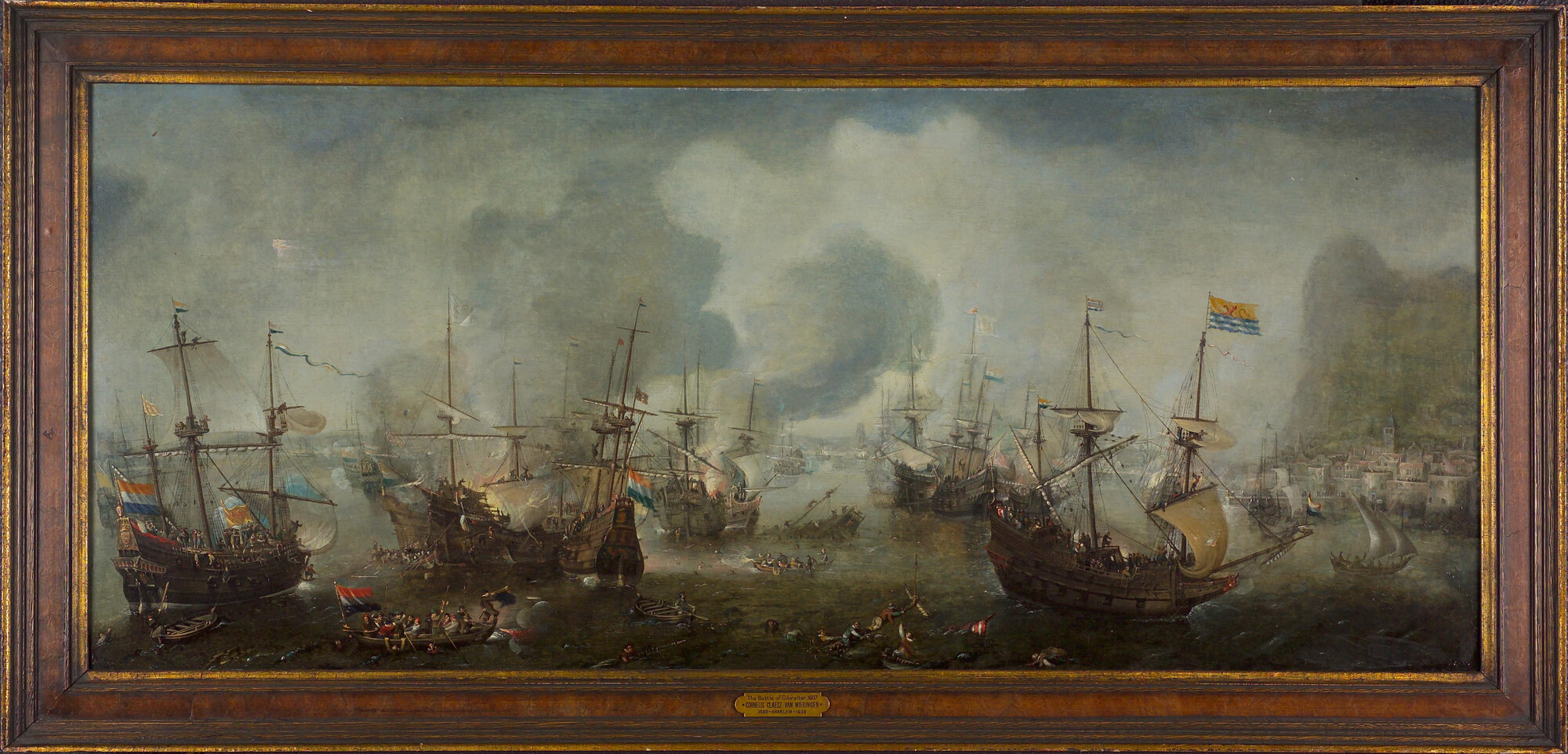 2008.0106; De zeeslag bij Gibraltar op 25 april 1607 (modello); schilderij
