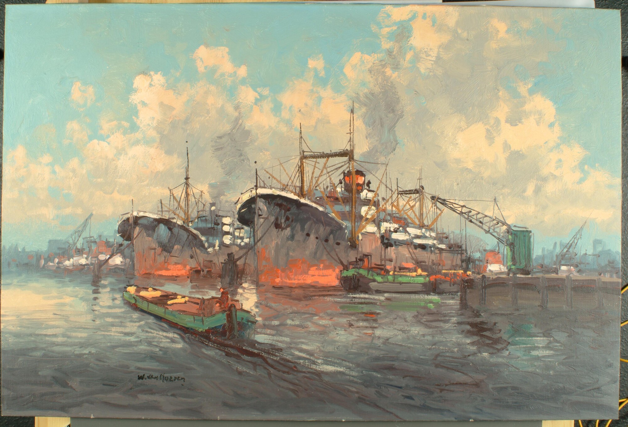 2003.0431; De haven van Rotterdam; schilderij