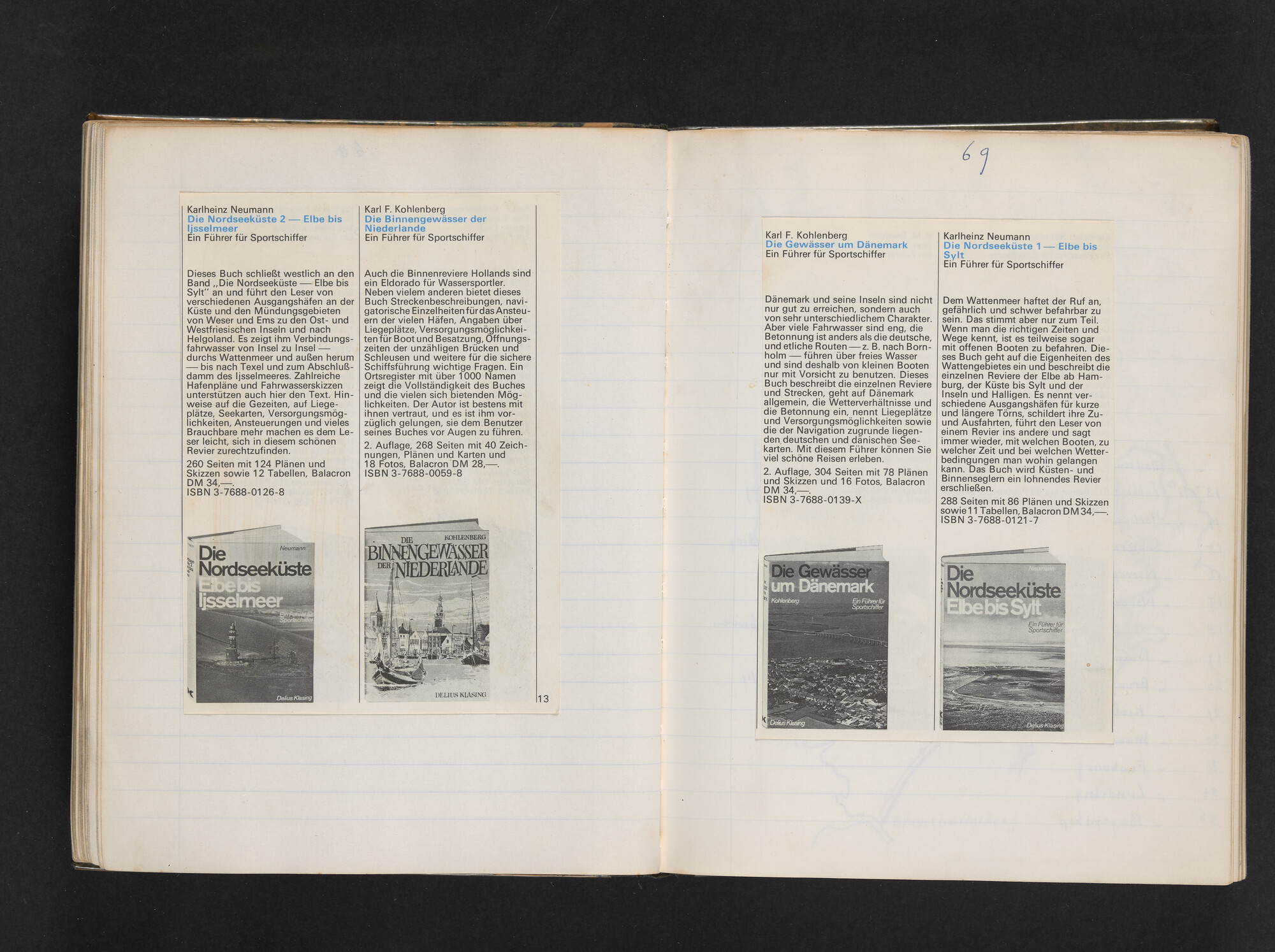 2017.0802; Logboek c.q. fotoalbum van reizen met zeeschouw Grutto (II) in Nederland, Duitsland en Denemarken, 1973-1974; logboek