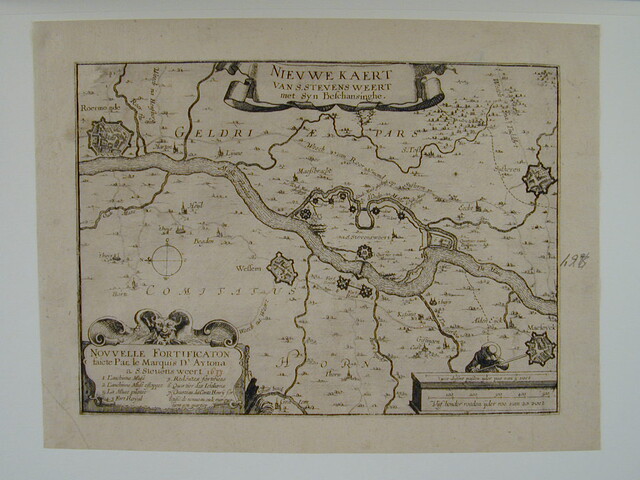 A.0145(027)398; Nieuwe kaart van de Spaanse versterkingen van St. Stevensweerd; prent