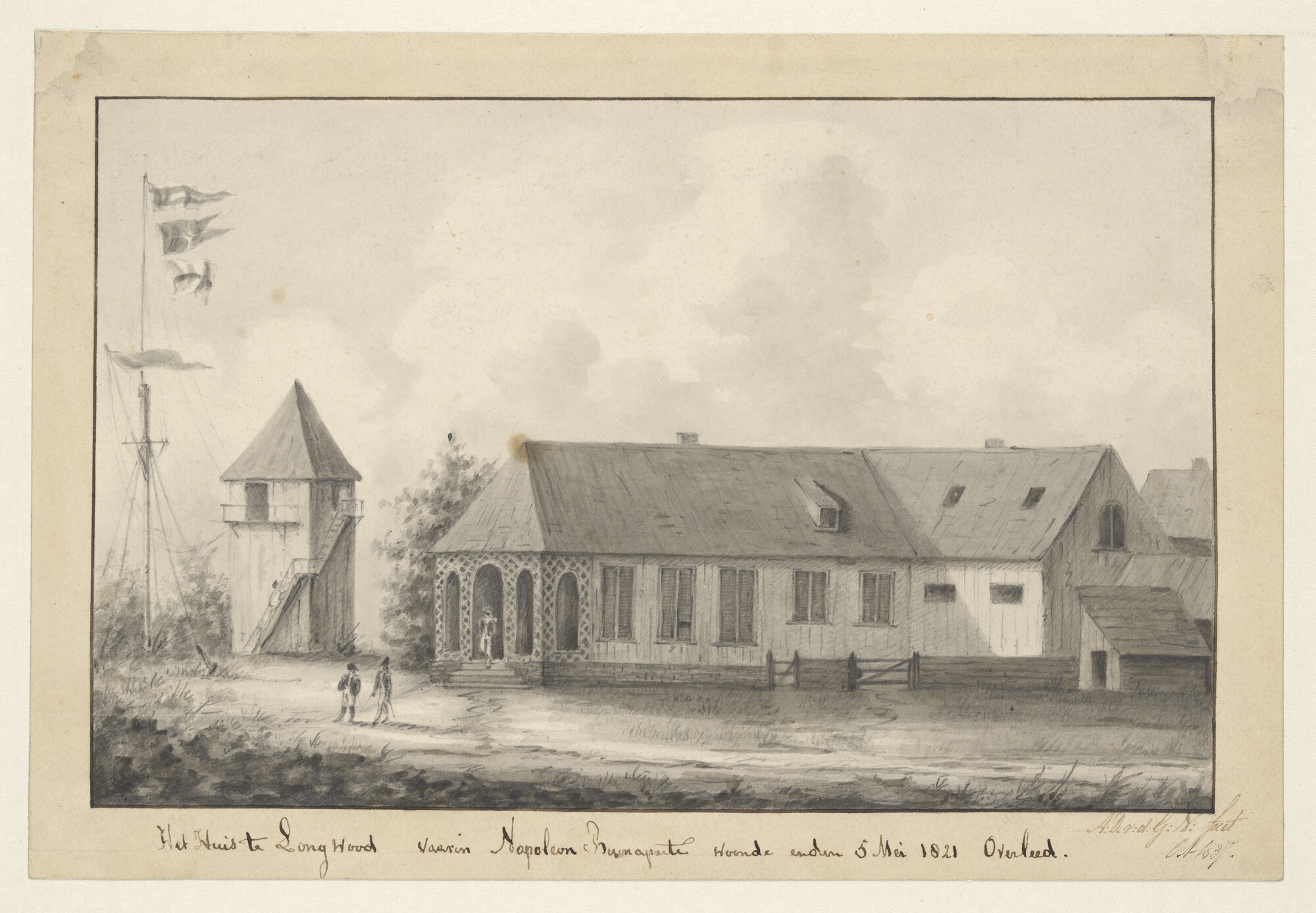 A.2235(04)b2; Het huis te Longwood (St; tekening