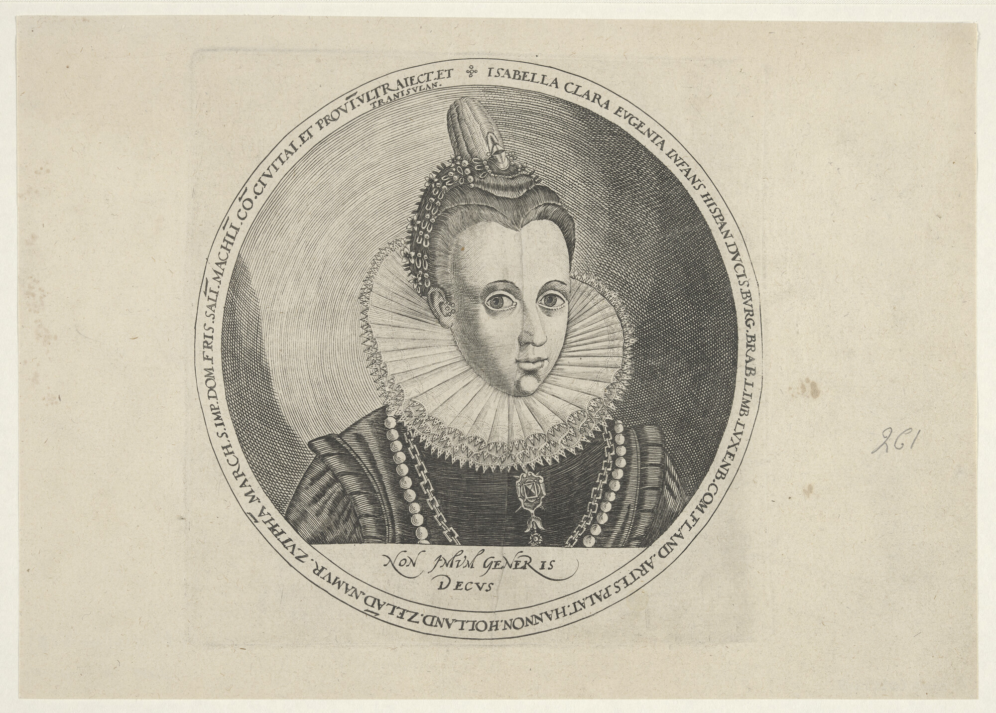 A.0145(027)318; Portret van aartshertogin Isabella van Oostenrijk; prent