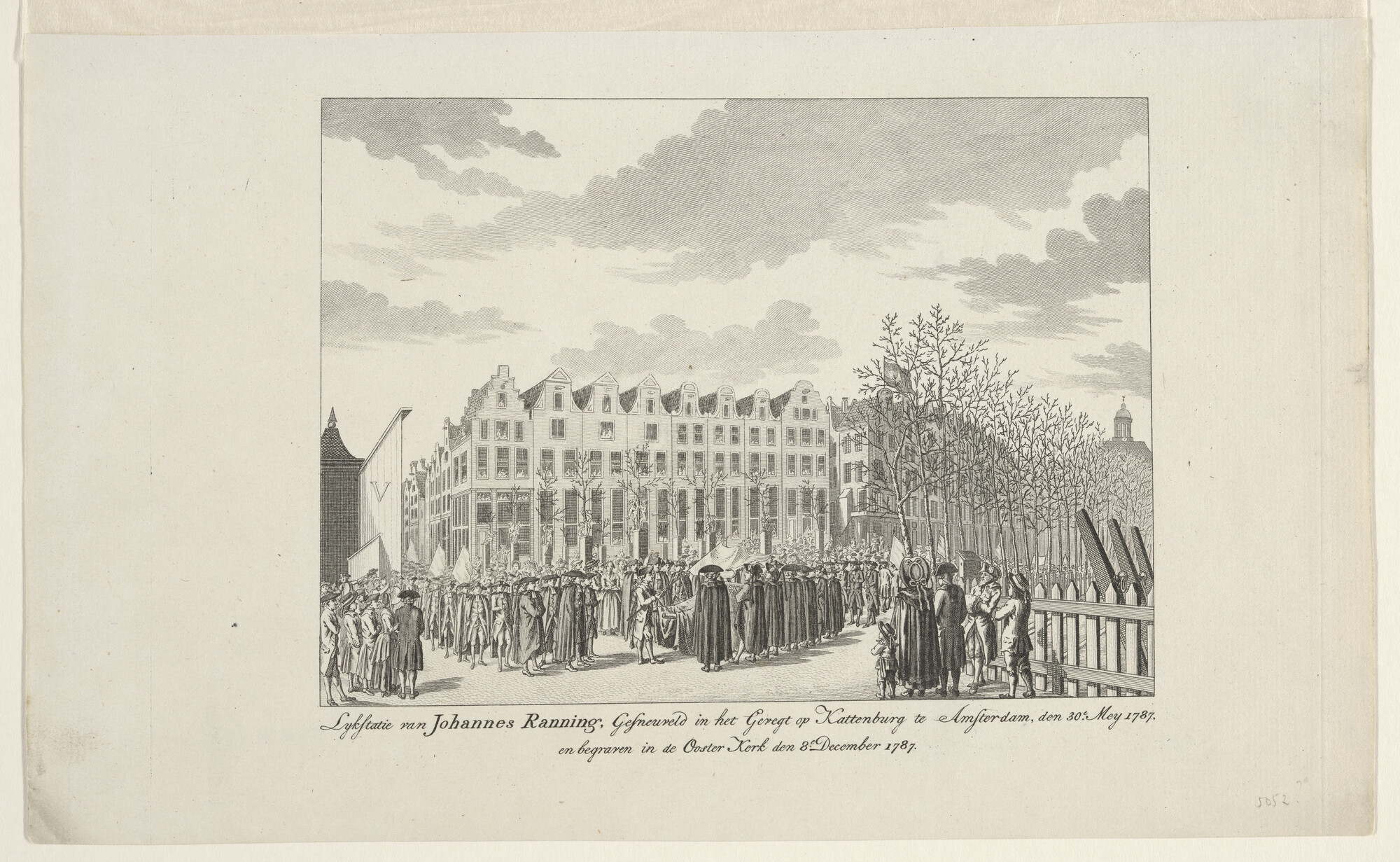 A.5354(03); De begrafenis van Johannes Ranning op 8 december 1787; prent