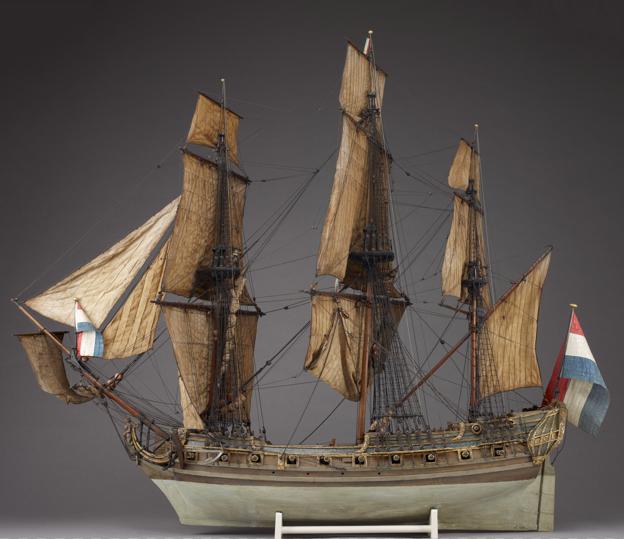 S.1198; Model van het koopvaardijschip D'Keulse Galy; scheepsmodel