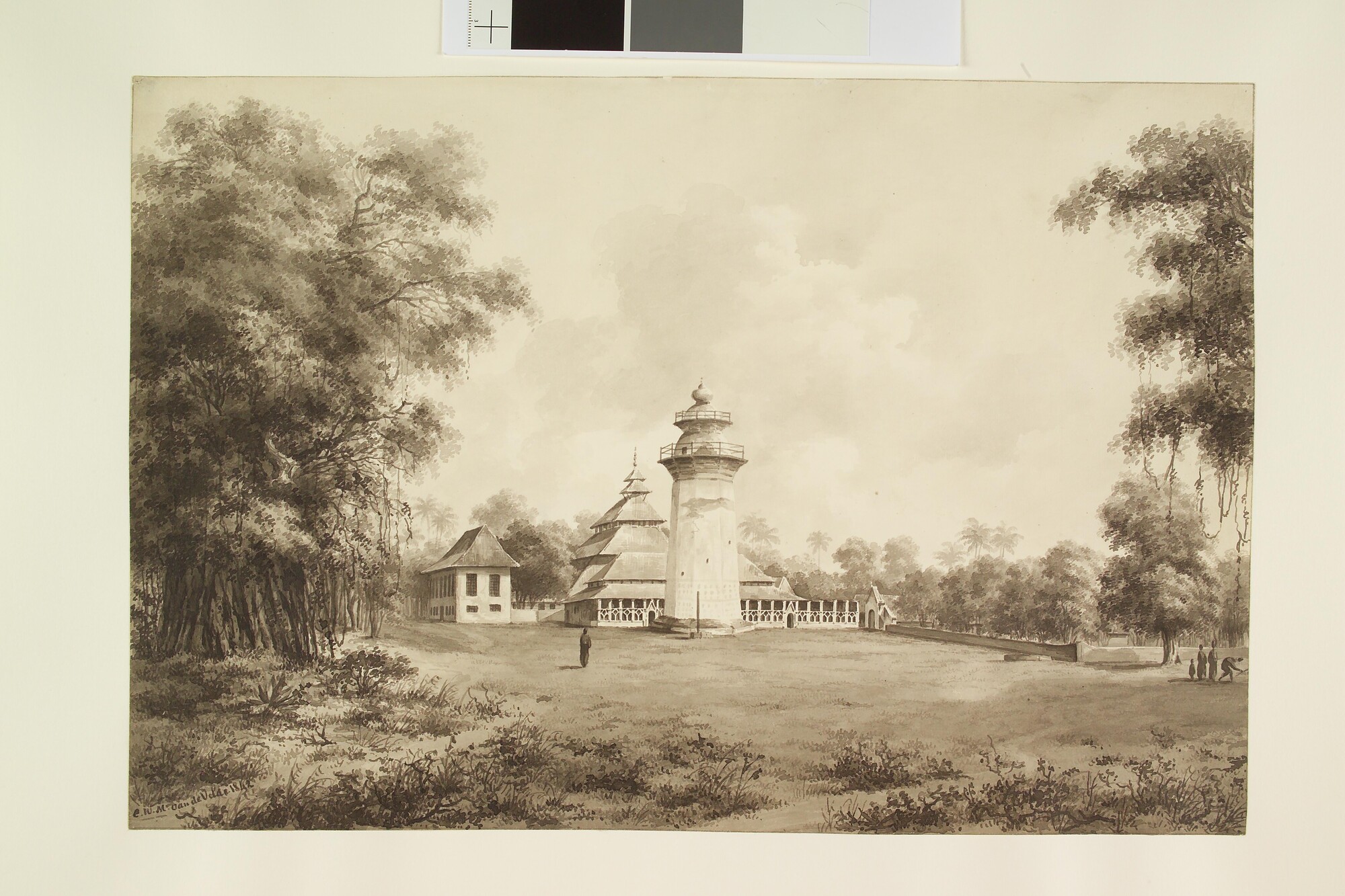 S.2931(03)05; Javaanse tempel en heilige graven bij Bantam; tekening