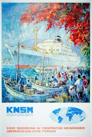 S.7438; Een zeereis met de KNSM in tropische wateren; affiche