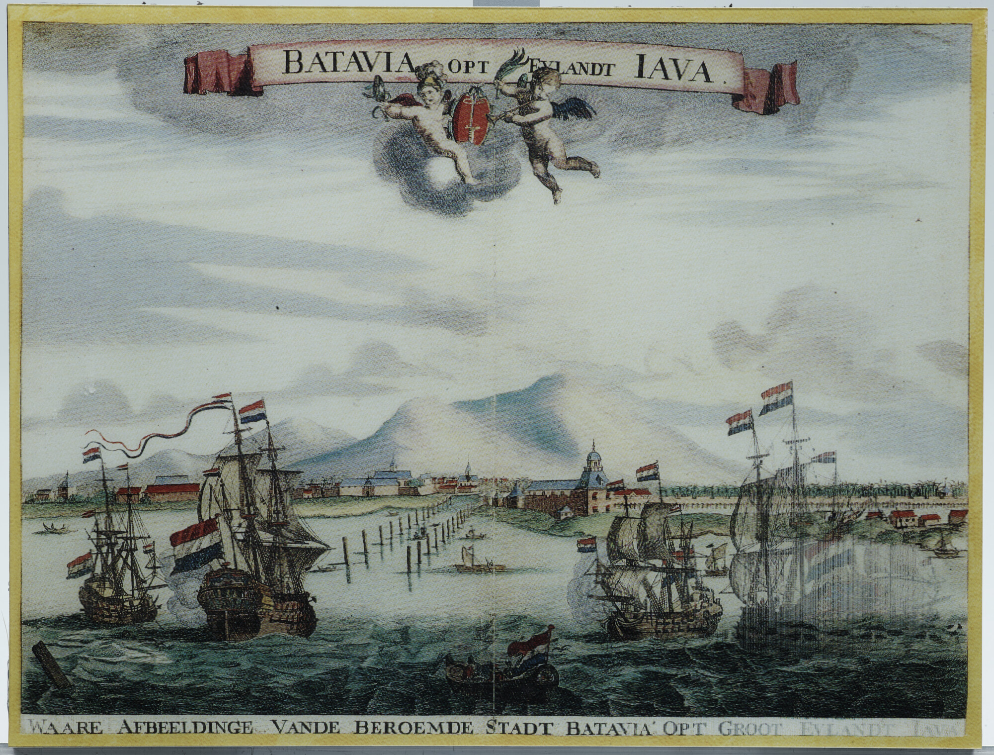 2019.0388-1; Eerste deel van het vierluik "the battel & water angle"; prent