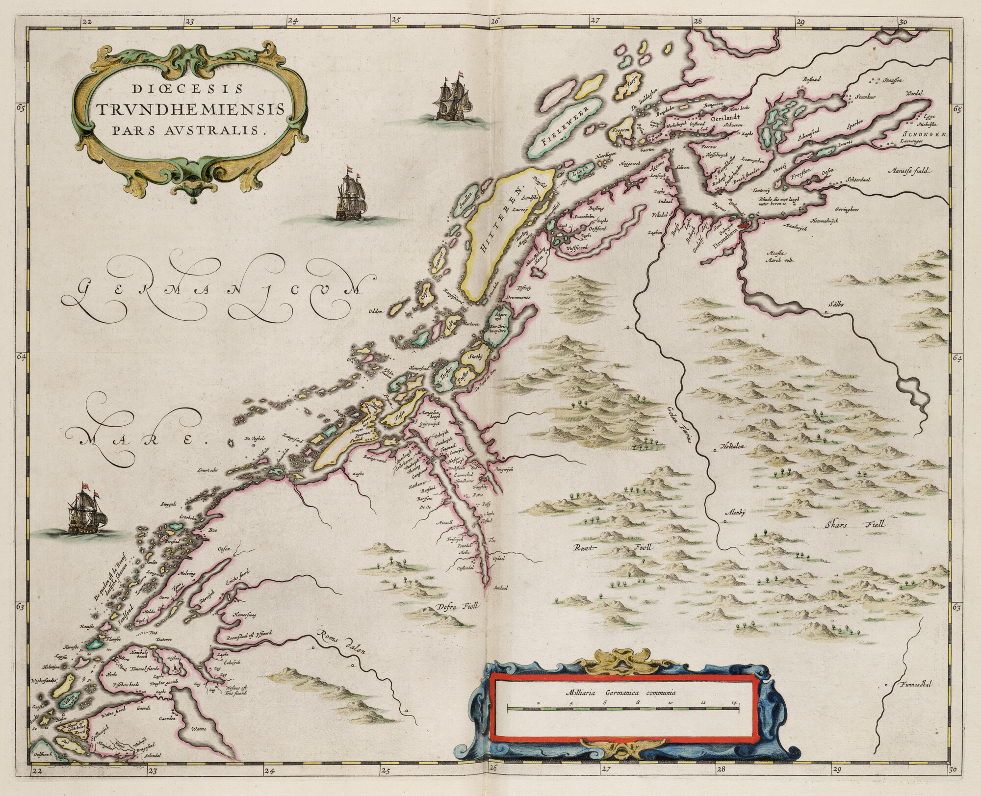 S.1034(01) [kaart 022]; Kaart van het zuidelijk deel van Trondheim; landkaart