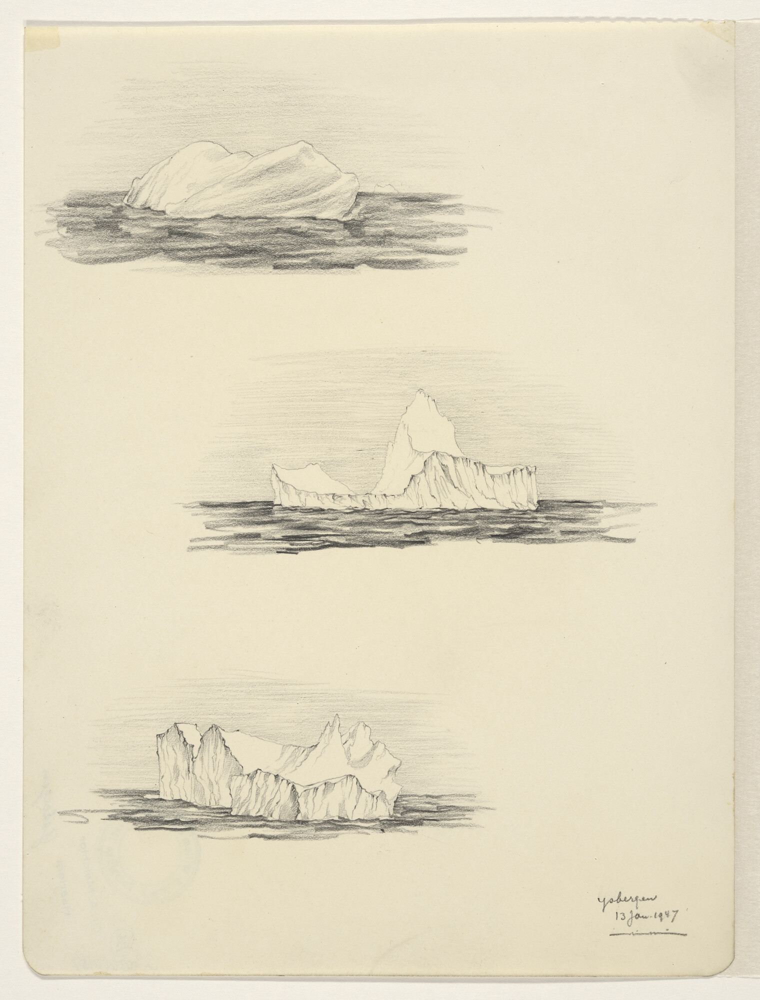 S.4035(045); IJsbergen; tekening