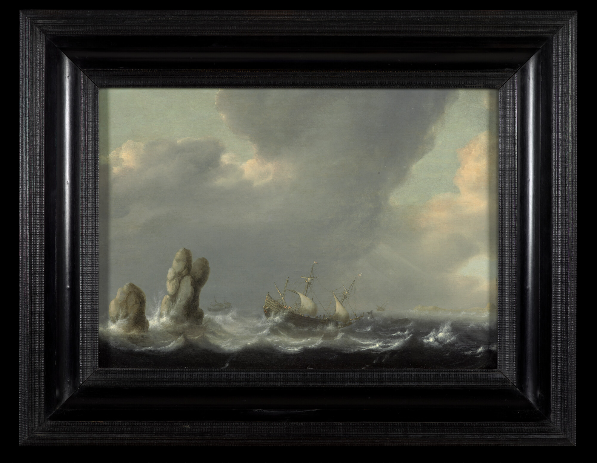2005.1900; Schip op een stormachtige zee; schilderij