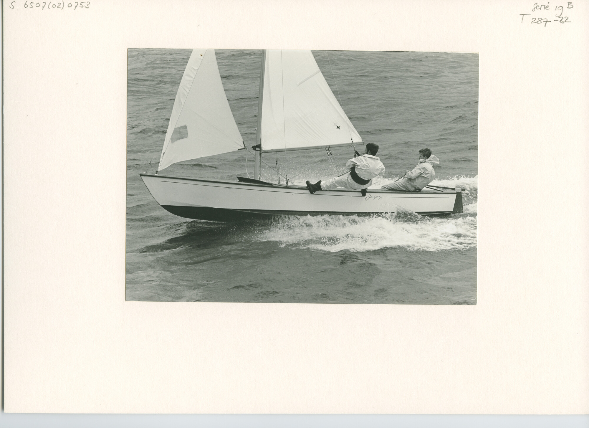 S.6507(02)0753.01; Zwart-wit foto van de Spanker-klasse op de Westeinderplassen; foto