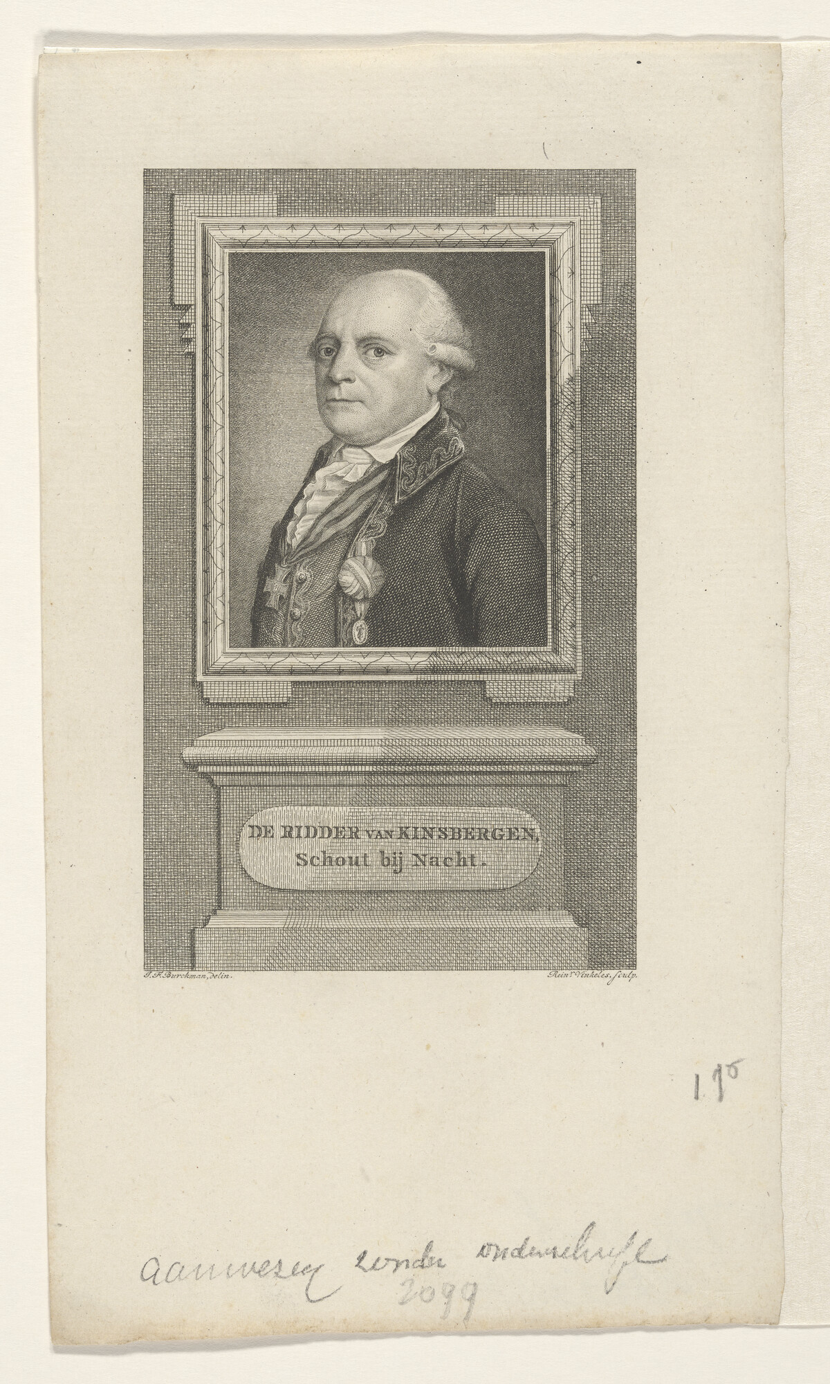 A.3059(13) [nr 0001]; Portret van schout-bij-nacht Jan Hendrik Ridder van Kinsbergen; prent