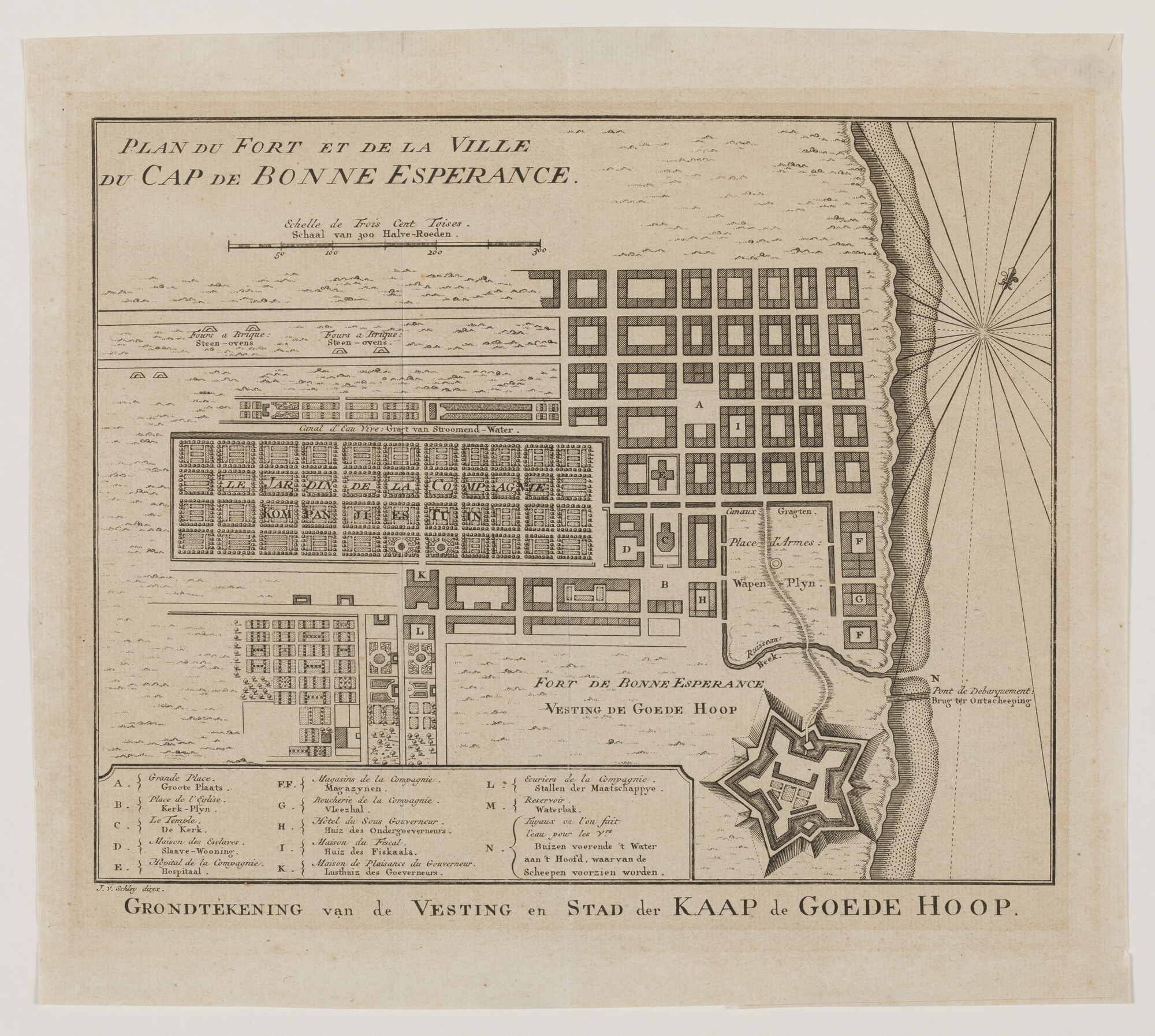 2015.4805; Plattegrond van Kaapstad; prent