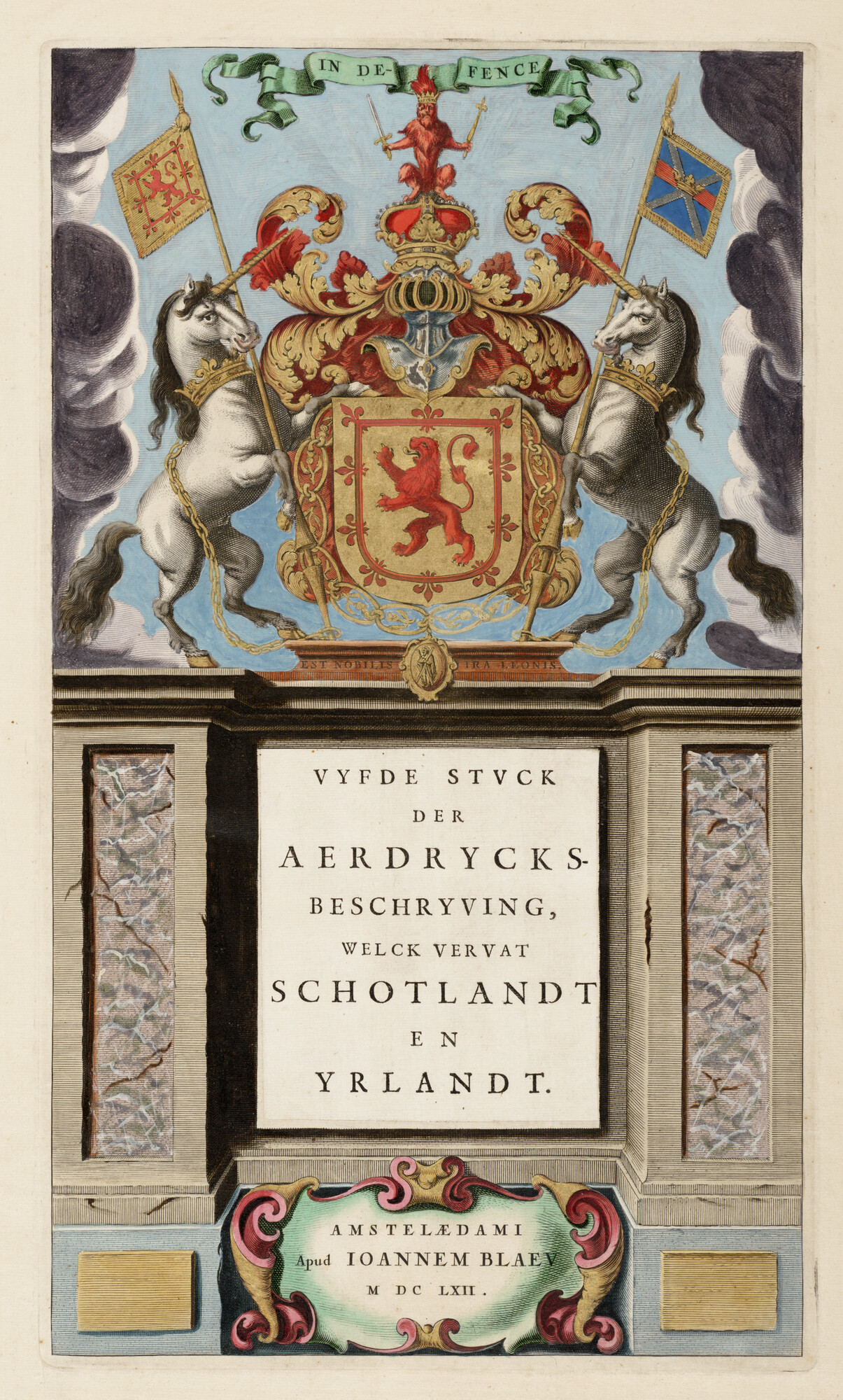 S.1034(05) [kaart 001]; Titelpagina van het vijfde deel van de Grooten Atlas van Joan Blaeu; titelpagina