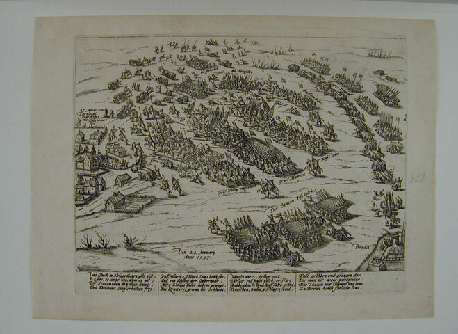 A.0145(027)322; Slag bij Turnhout door Maurits gewonnen, 24 januari 1597; prent