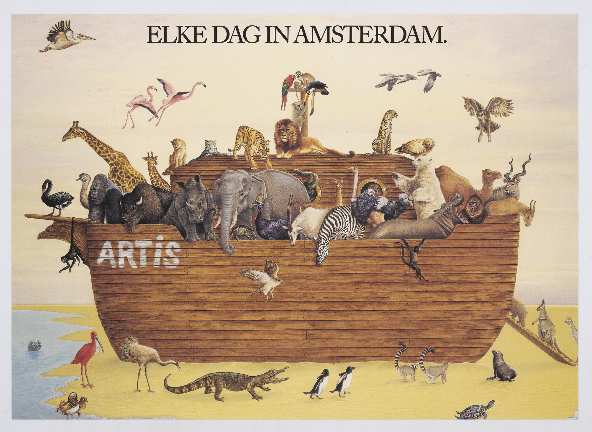 1999.0615; Affiche van Artis in Amsterdam, van de Ark van Noach; affiche