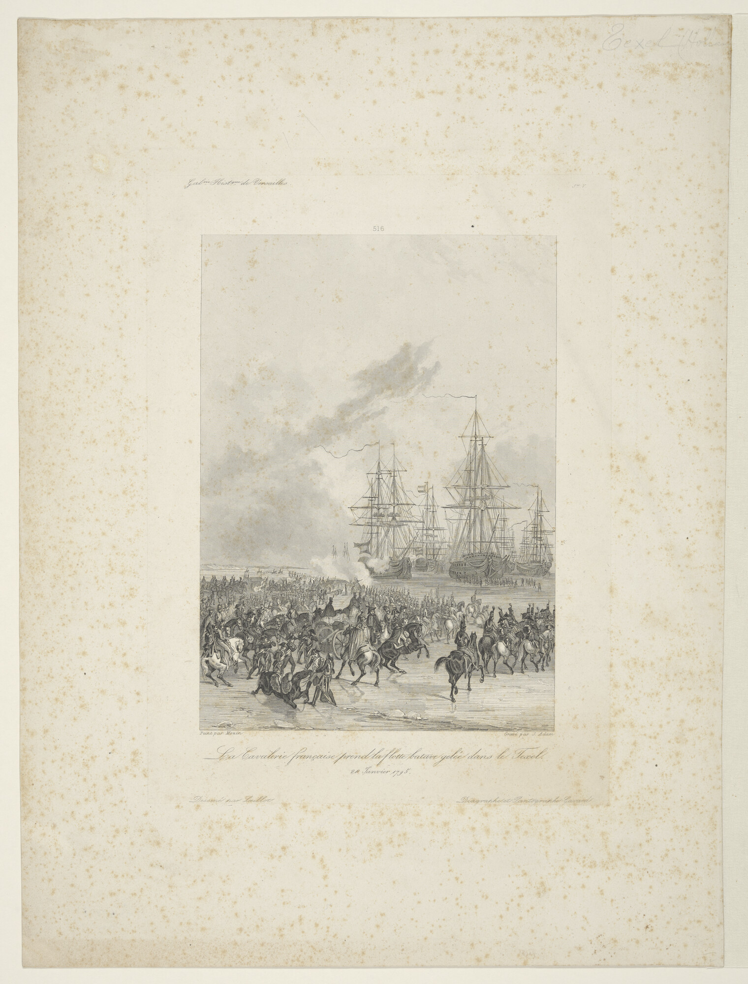 A.0473(03); 'La Cavalerie française prend la flotte batave gelée dans le Texel.' Franse cavalerie verovert de Nederlandse vloot; prent