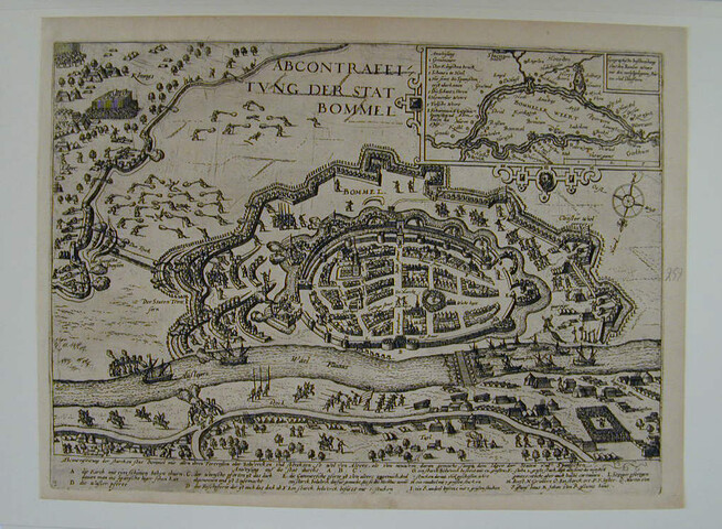 A.0145(027)327; Kaart van Zaltbommel en omgeving, omstreeks 1599; prent