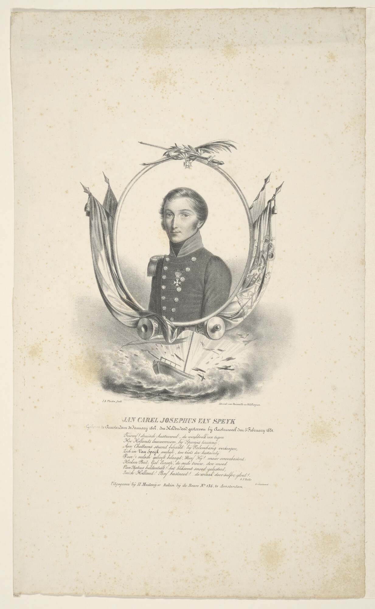 B.0209(17)22 2; Portret van J.C.J. van Speyk; prent