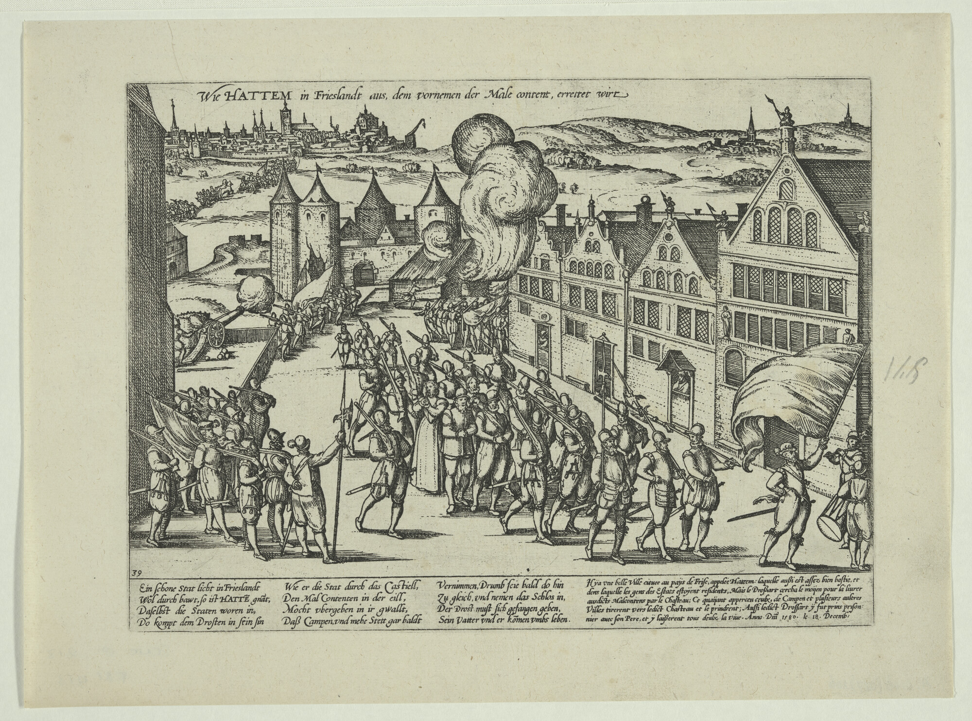 A.0145(027)206; Hattem, voor de Staten tegen de Malcontenten behouden, 18 december 1580; prent
