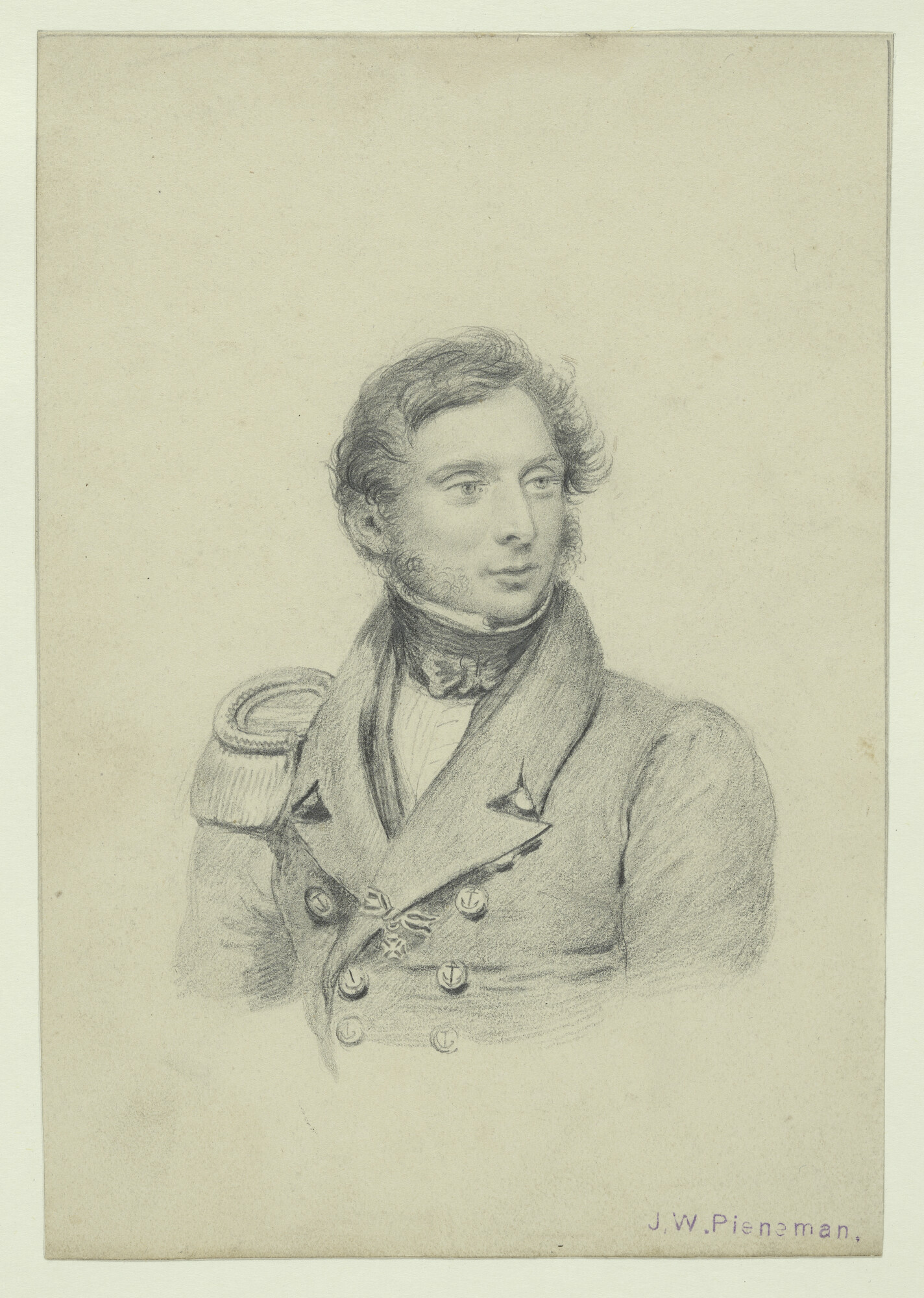 A.5078; Portret van een luitenant-ter-zee der tweede klasse; tekening
