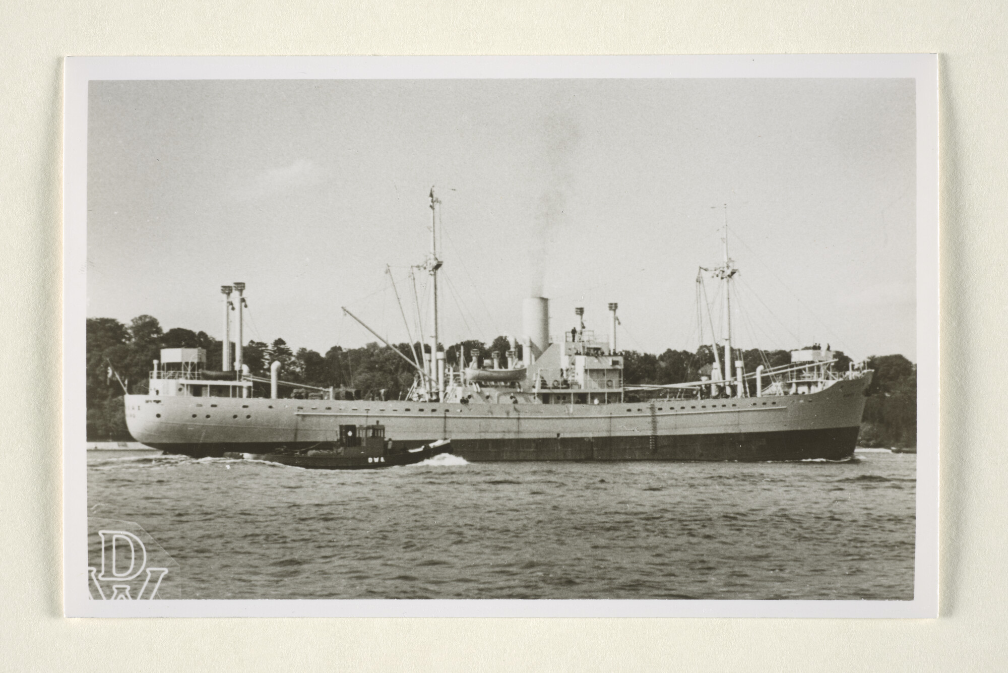 1997.4177; Reproductiefoto van de proefvaart van het Duitse vrachtschip ss. Hansa I van de Hamburg Süd Amerikanische D.G.; foto