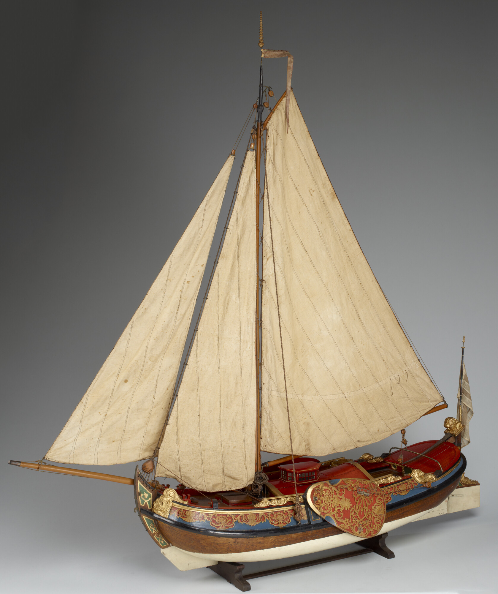 A.0149(0003); Model van een boeier of kopjacht; scheepsmodel